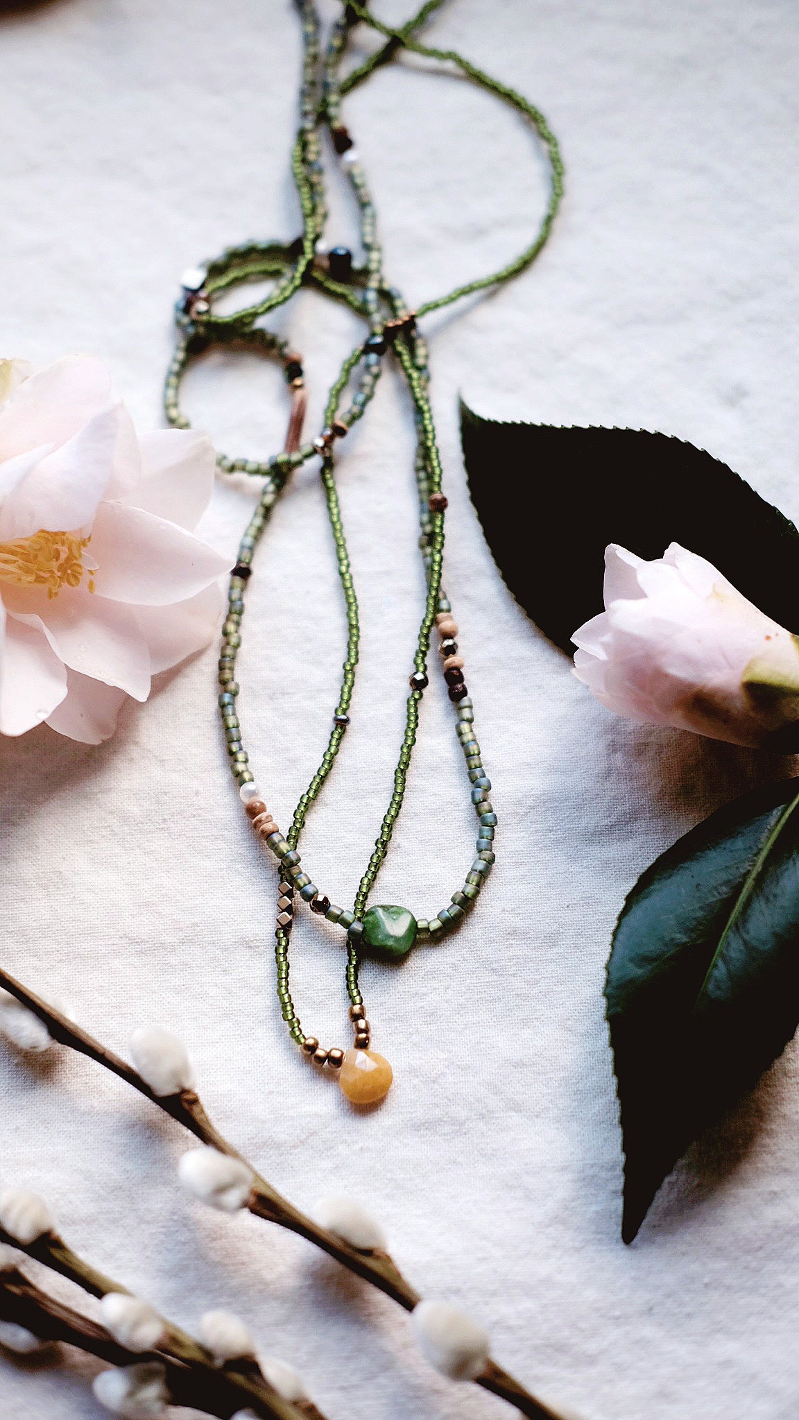 Treasure Mountain  + Gold Chalcedony + Pyrite gemstone necklace