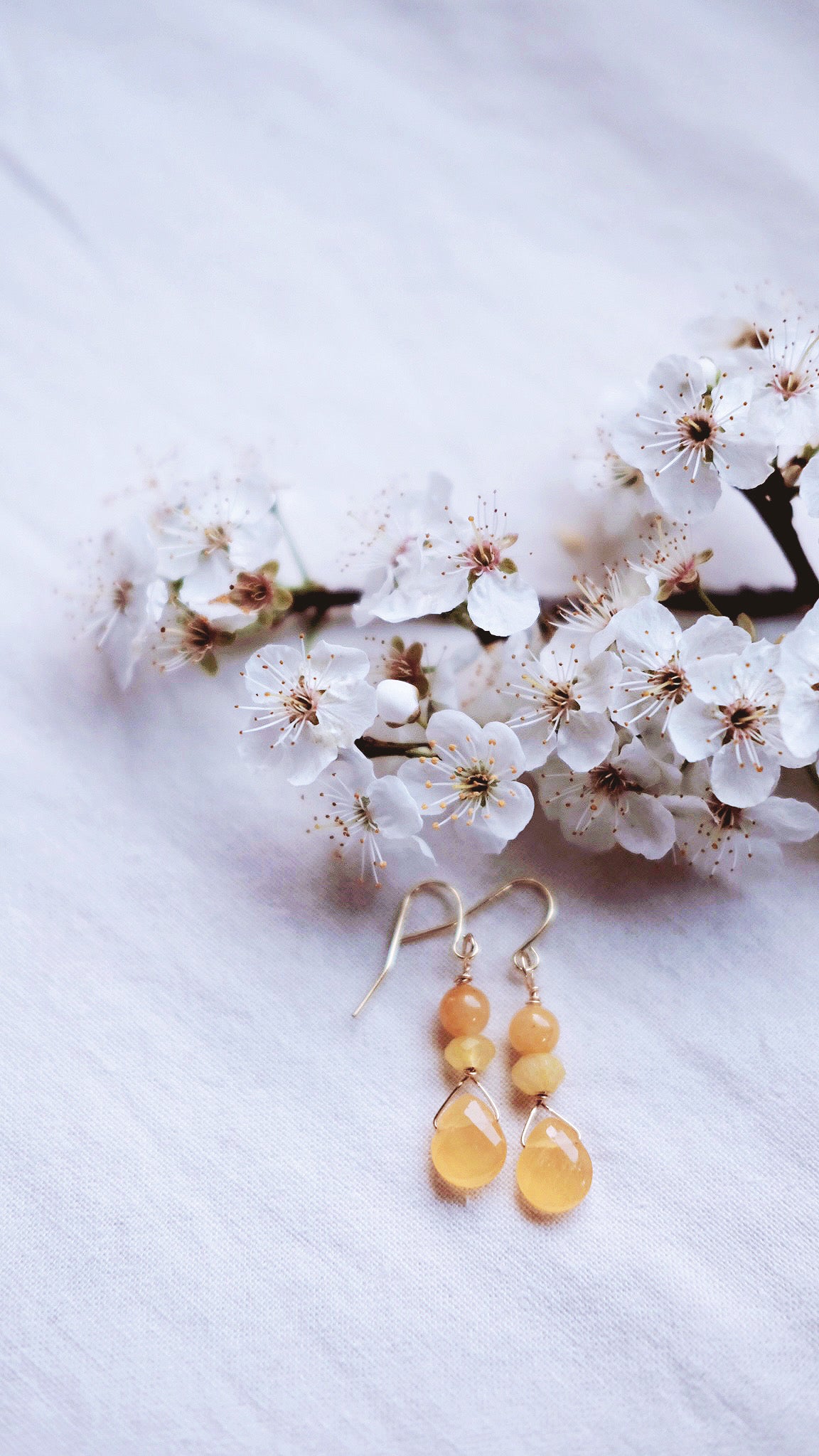 Sundrops + Citrine + Honey Jade + Lemon Quartz earrings