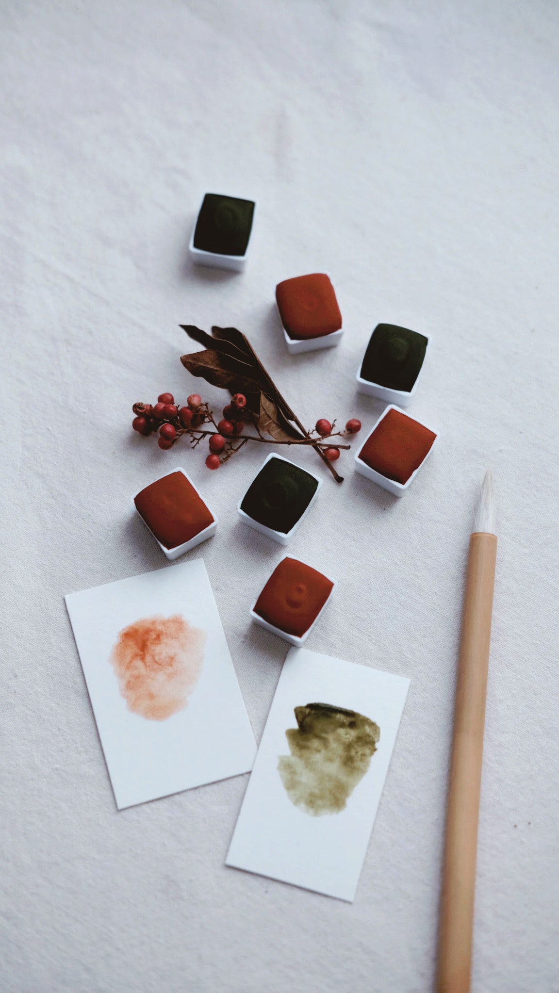 Winterberry  + Limited edition gemstone watercolor