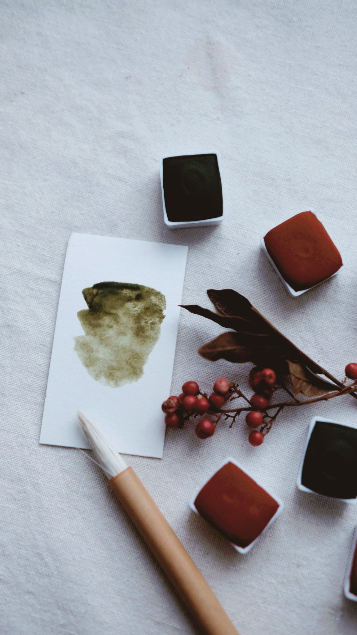 Evergreen + Limited edition gemstone watercolor