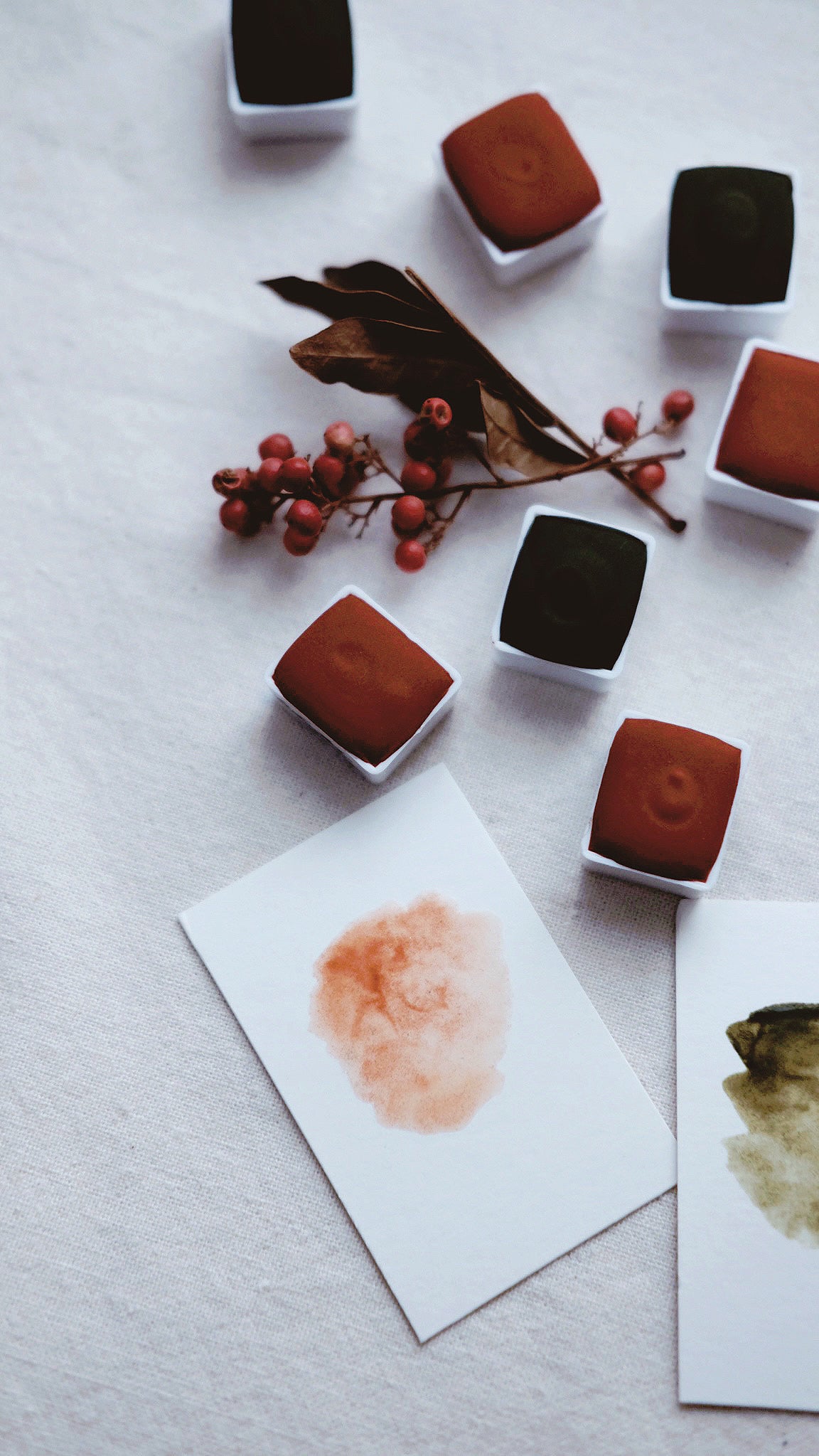 Winterberry + Limited edition gemstone watercolor