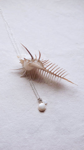 Lunaria + Pearl + Moonstone necklace