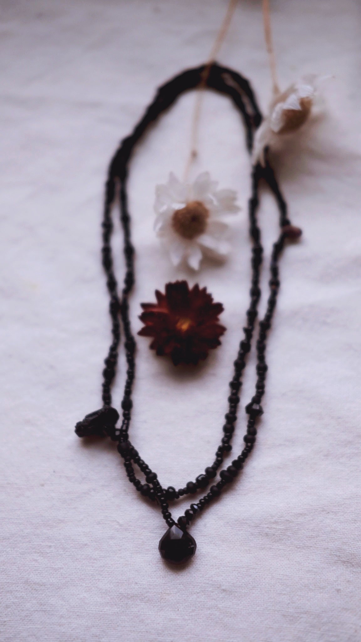Traversing Night + Black Tourmaline + Onyx + Spinel necklace