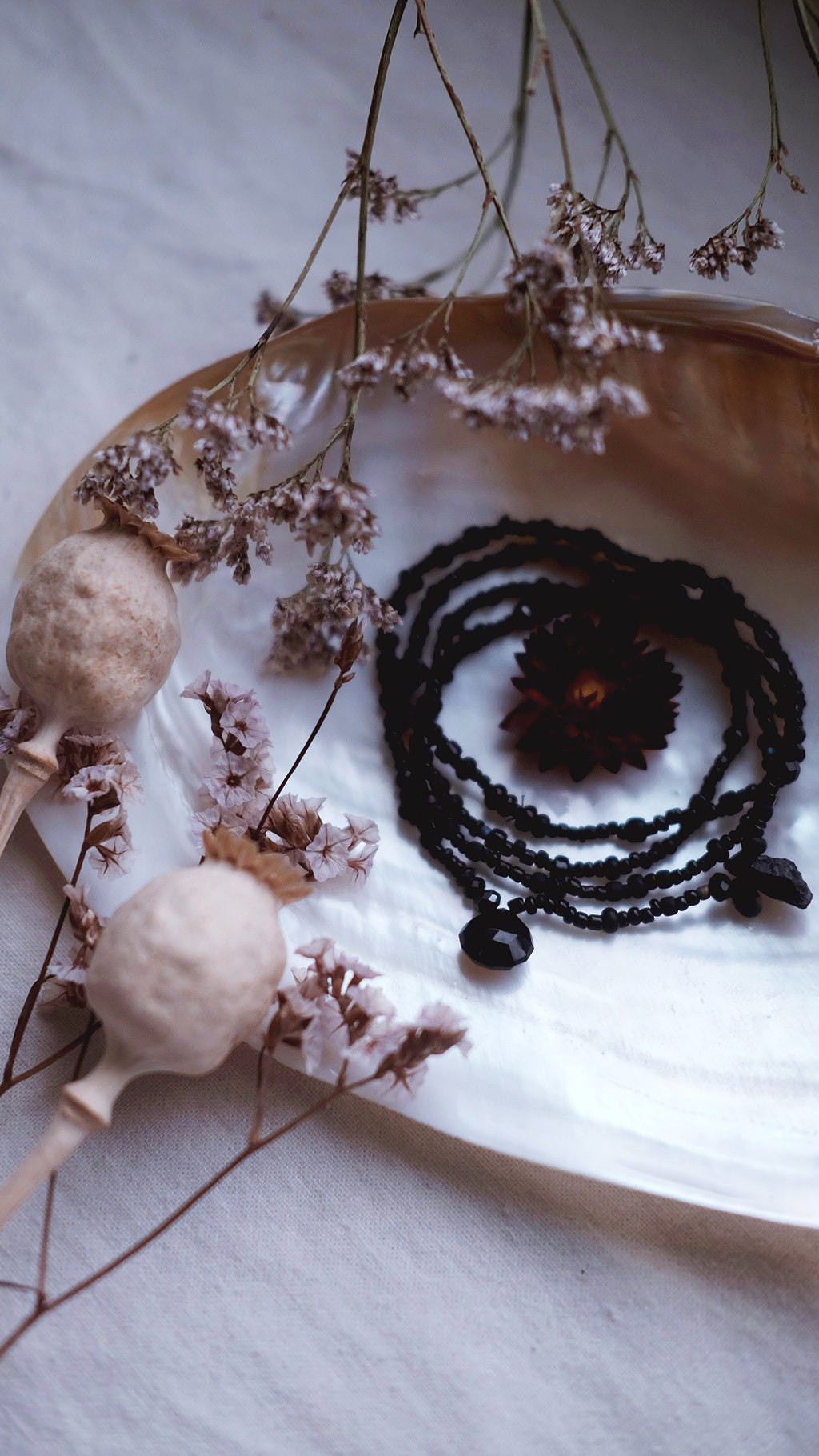 Traversing Night + Black Tourmaline + Onyx + Spinel necklace