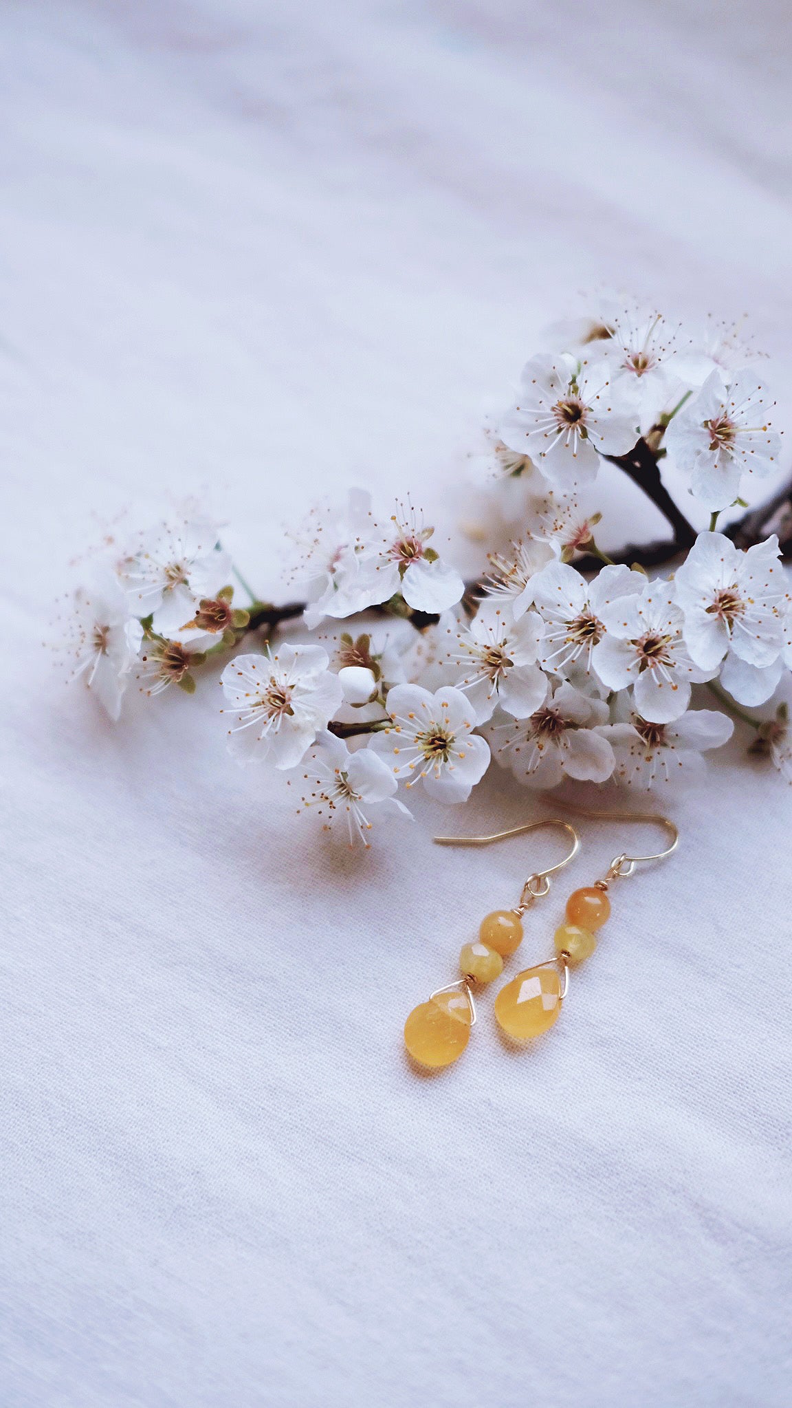 Sundrops + Citrine + Honey Jade + Lemon Quartz earrings