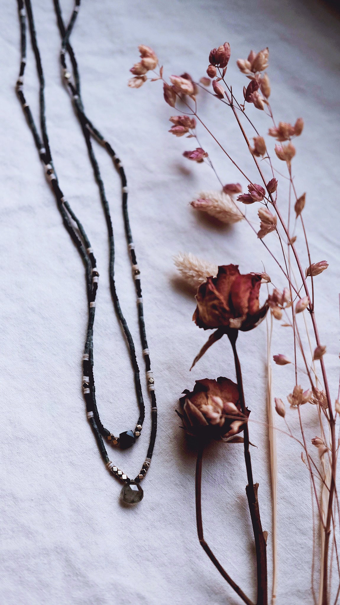 Otrera +  Aventurine + Jade + Pyrite Synodic gemstone necklace