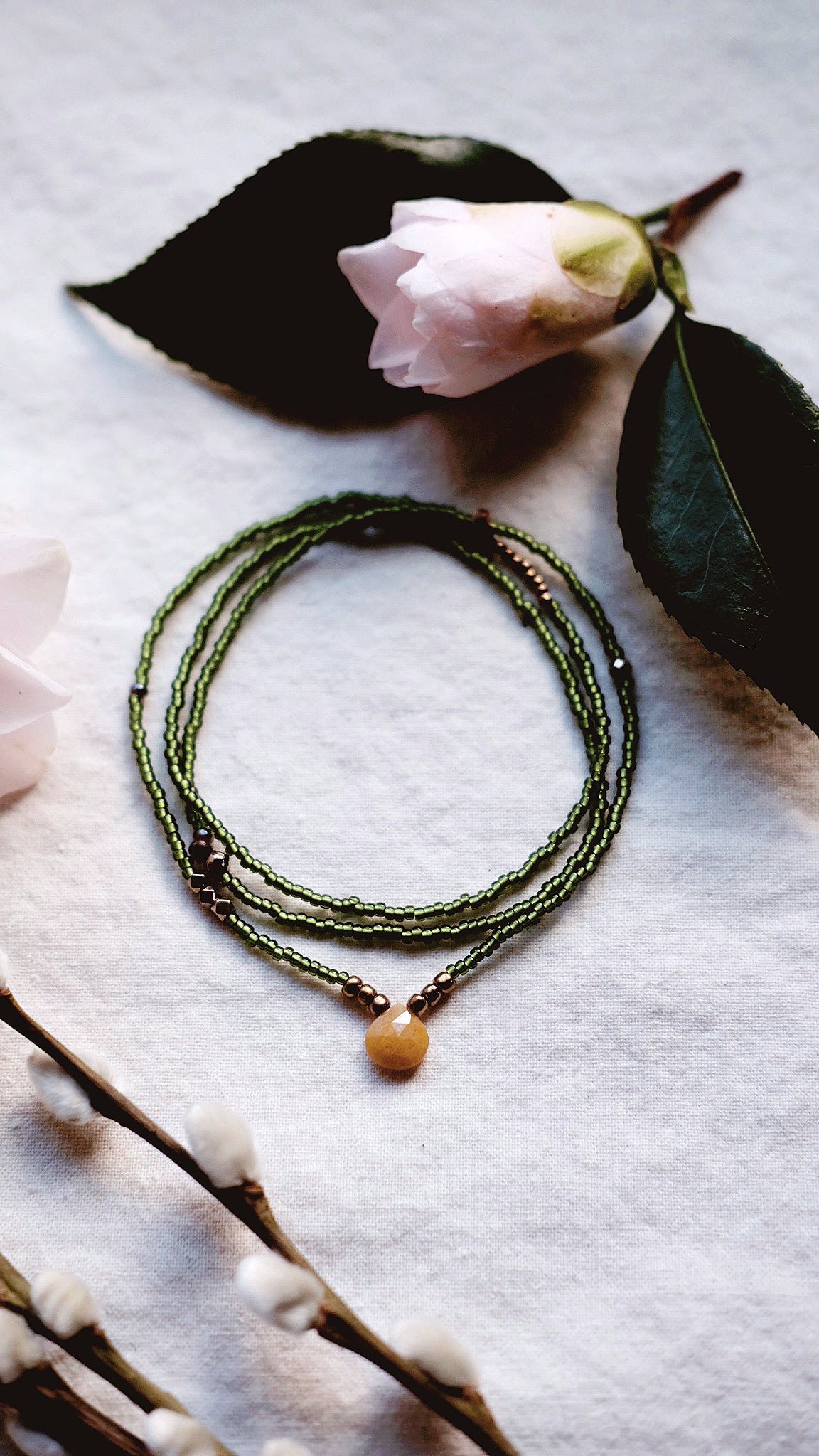 Treasure Mountain  + Gold Chalcedony + Pyrite gemstone necklace