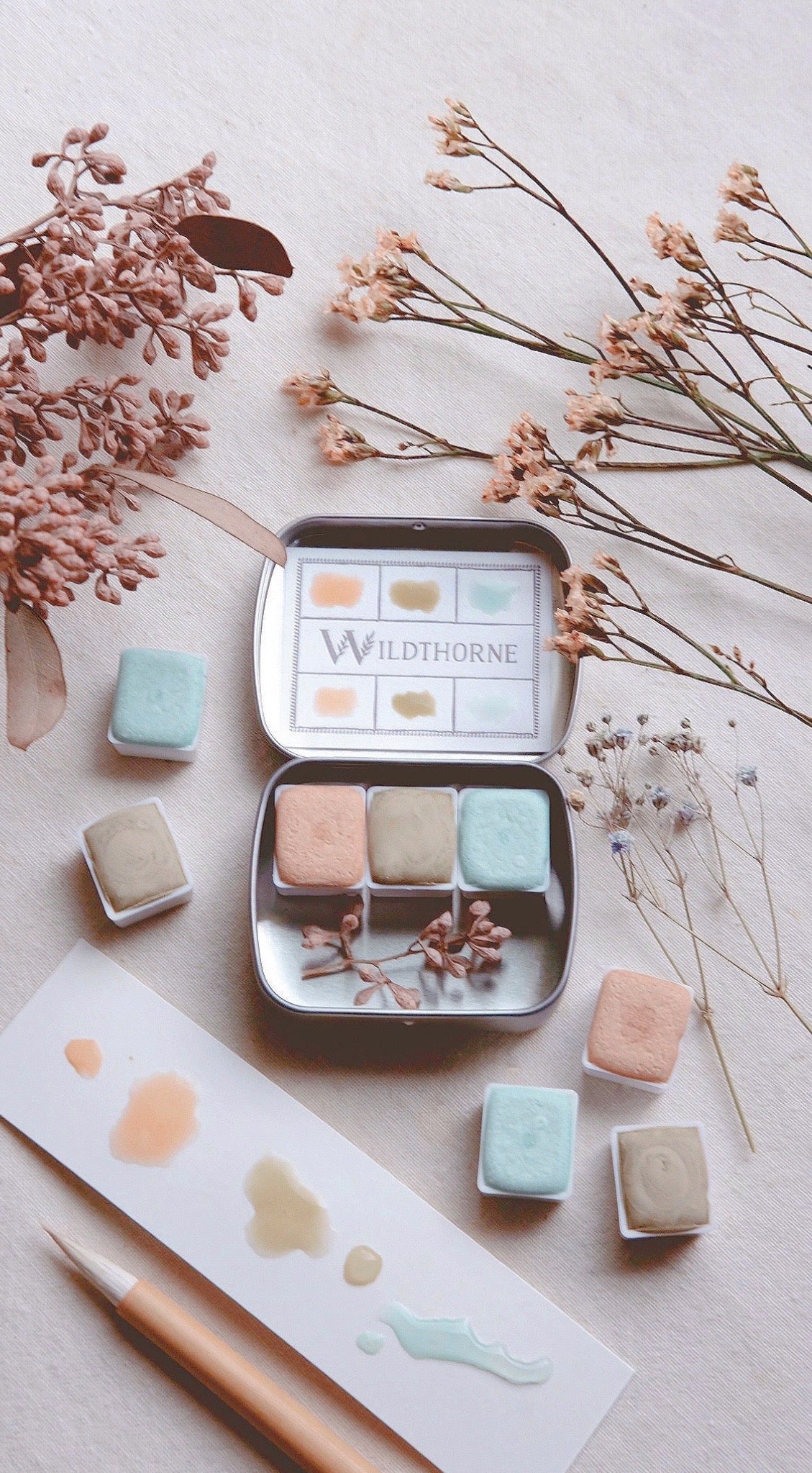 Spring Pastel - Limited edition gemstone mineral watercolor palette