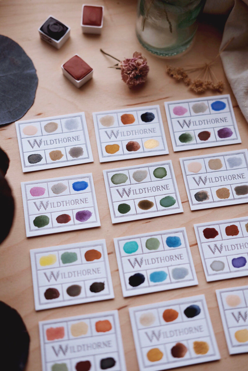 Small letterpress watercolor swatch card