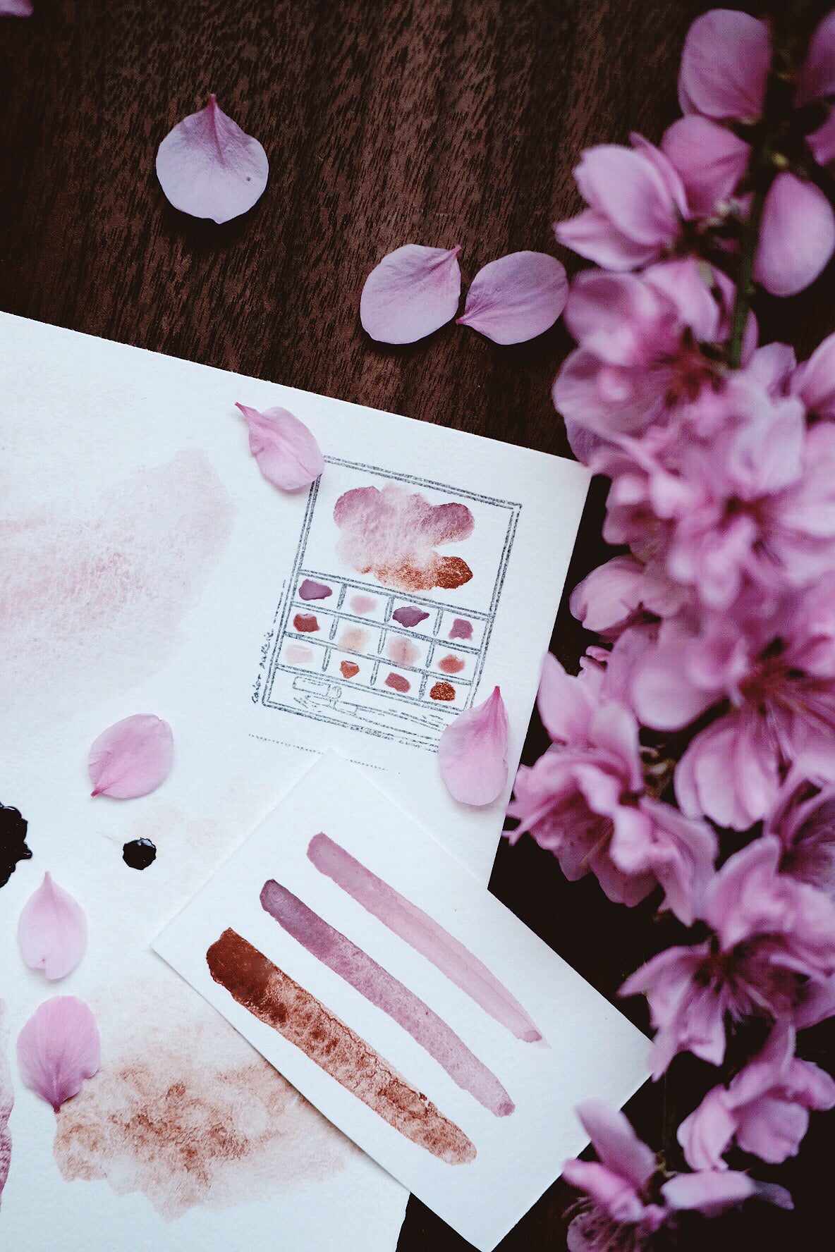 RESERVE for Olivia + Sakura Petal - Limited edition Gemstone Mineral watercolor palette