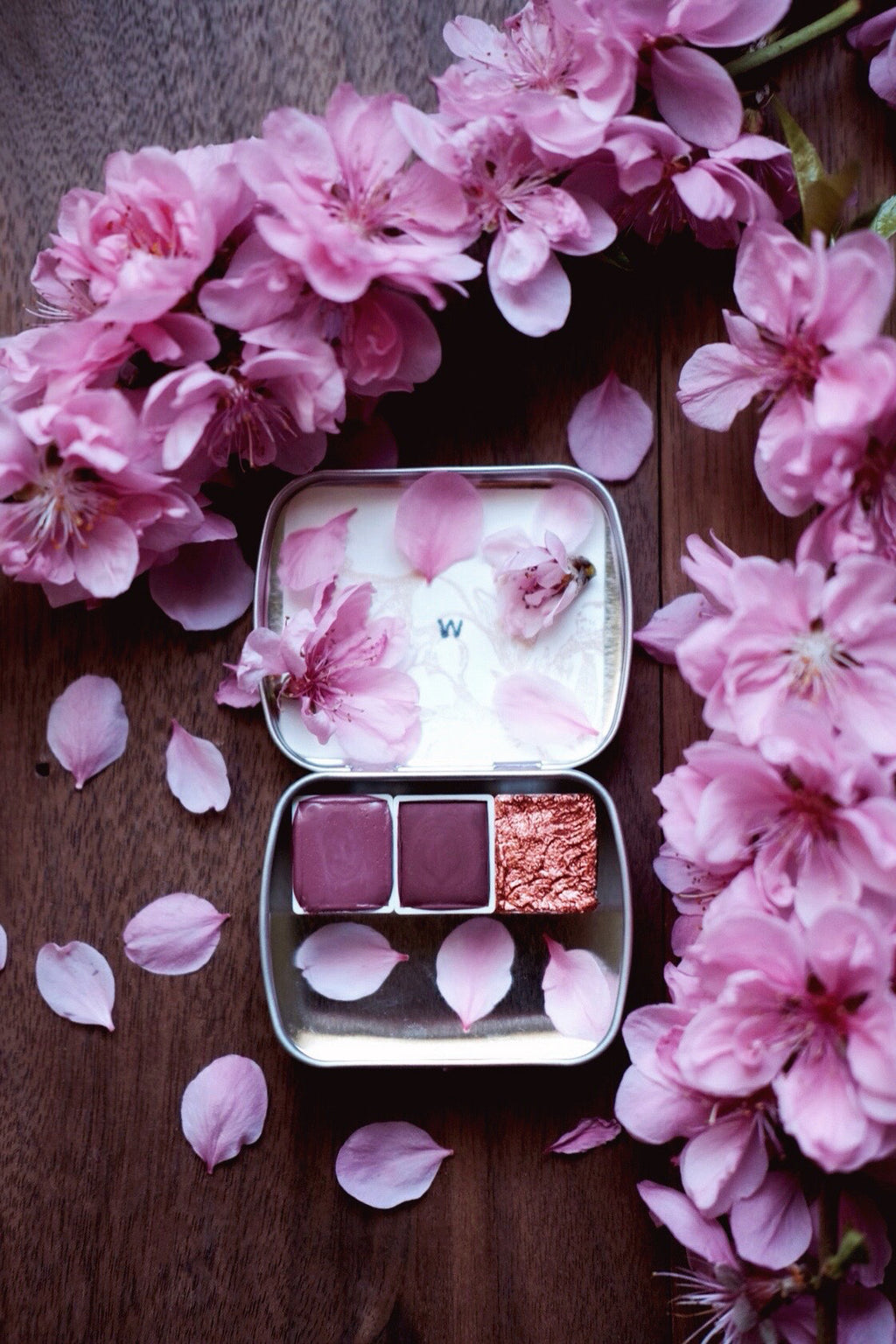 RESERVE for Serena + Sakura Petal - Limited edition Gemstone Mineral watercolor palette