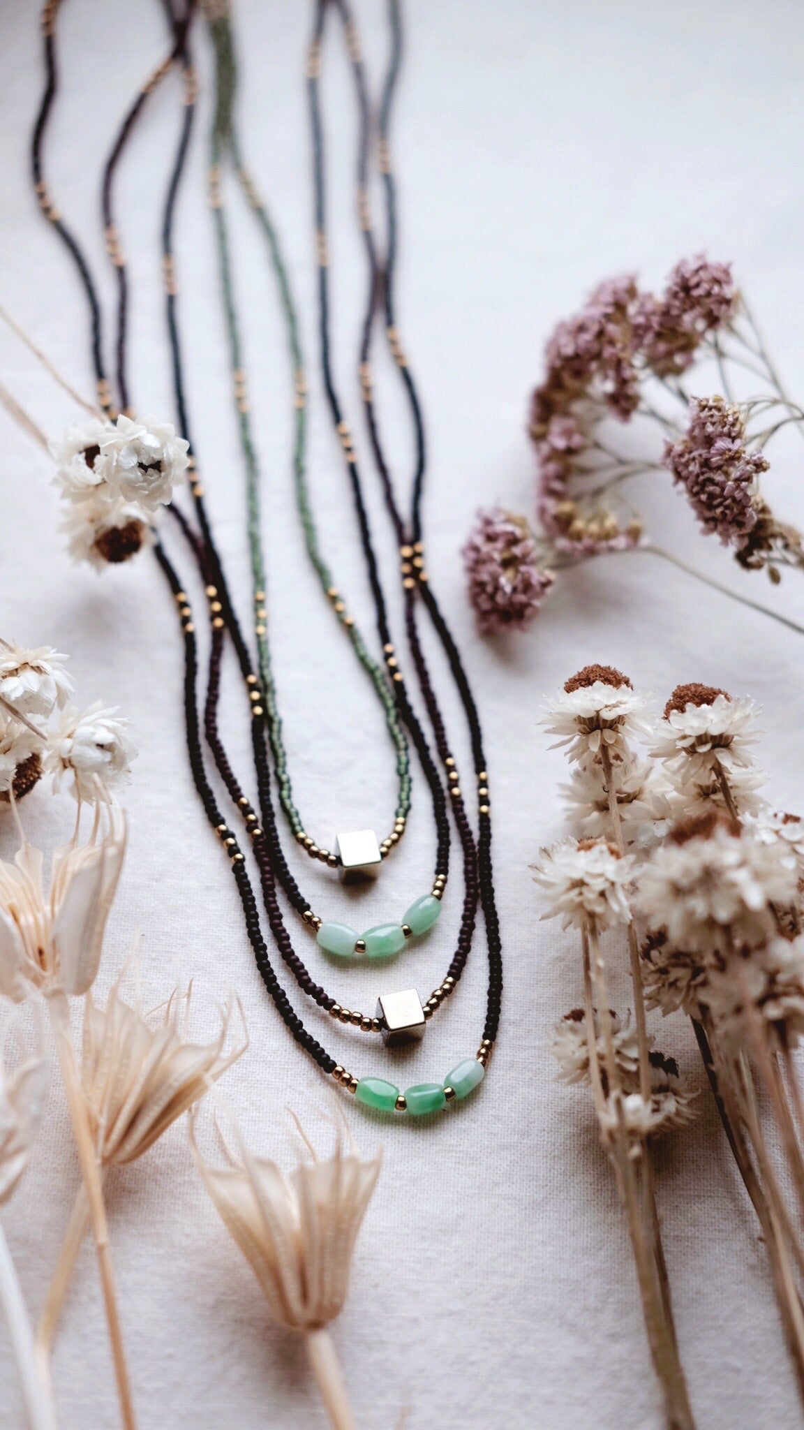 Harmony & Eternity + Jade beaded necklace