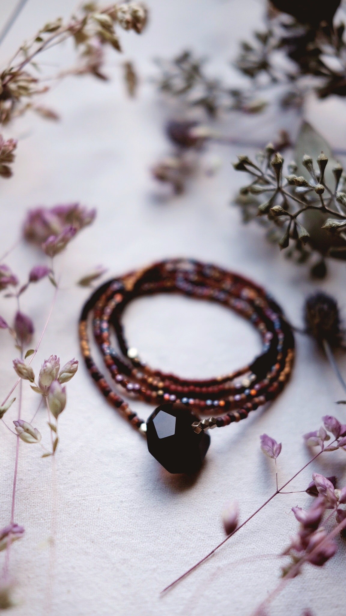 The Clairvoyant + Smoky Quartz + Pyrite necklace