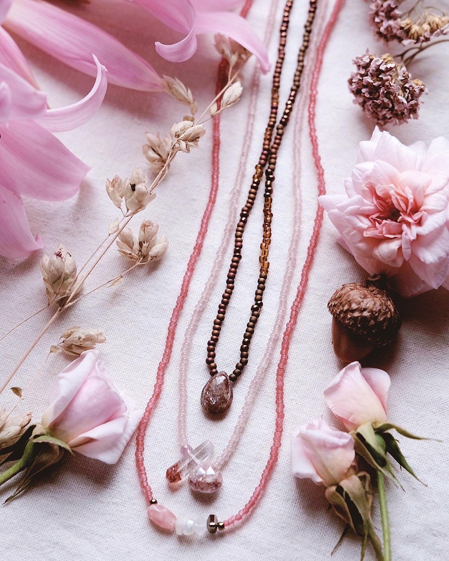 Celestial Luminary + Lepidocrosite and Sillimanite gemstone necklace