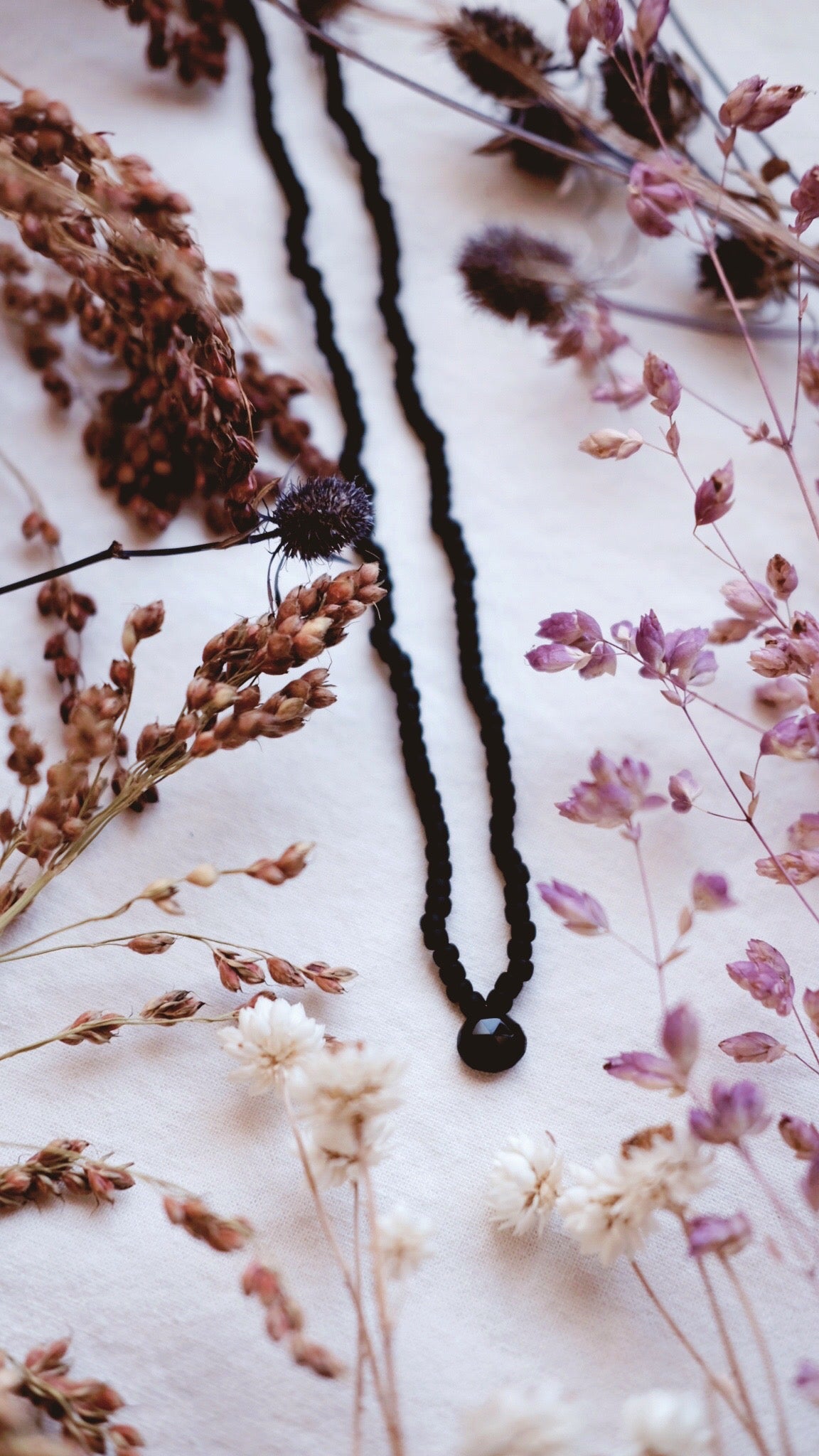 Bat Wing + Faceted Onyx gemstone necklace