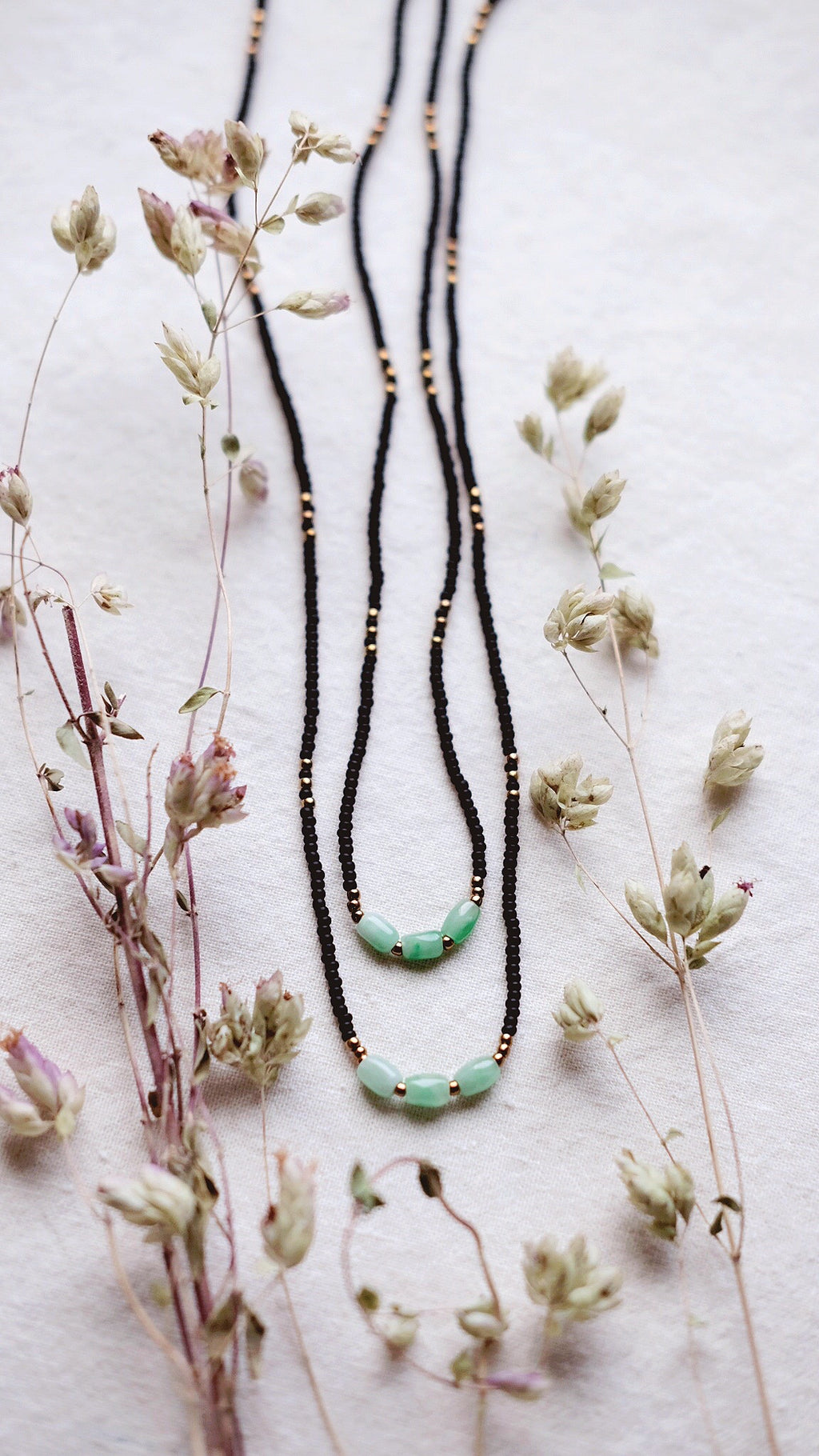 Harmony & Eternity + Jade beaded necklace