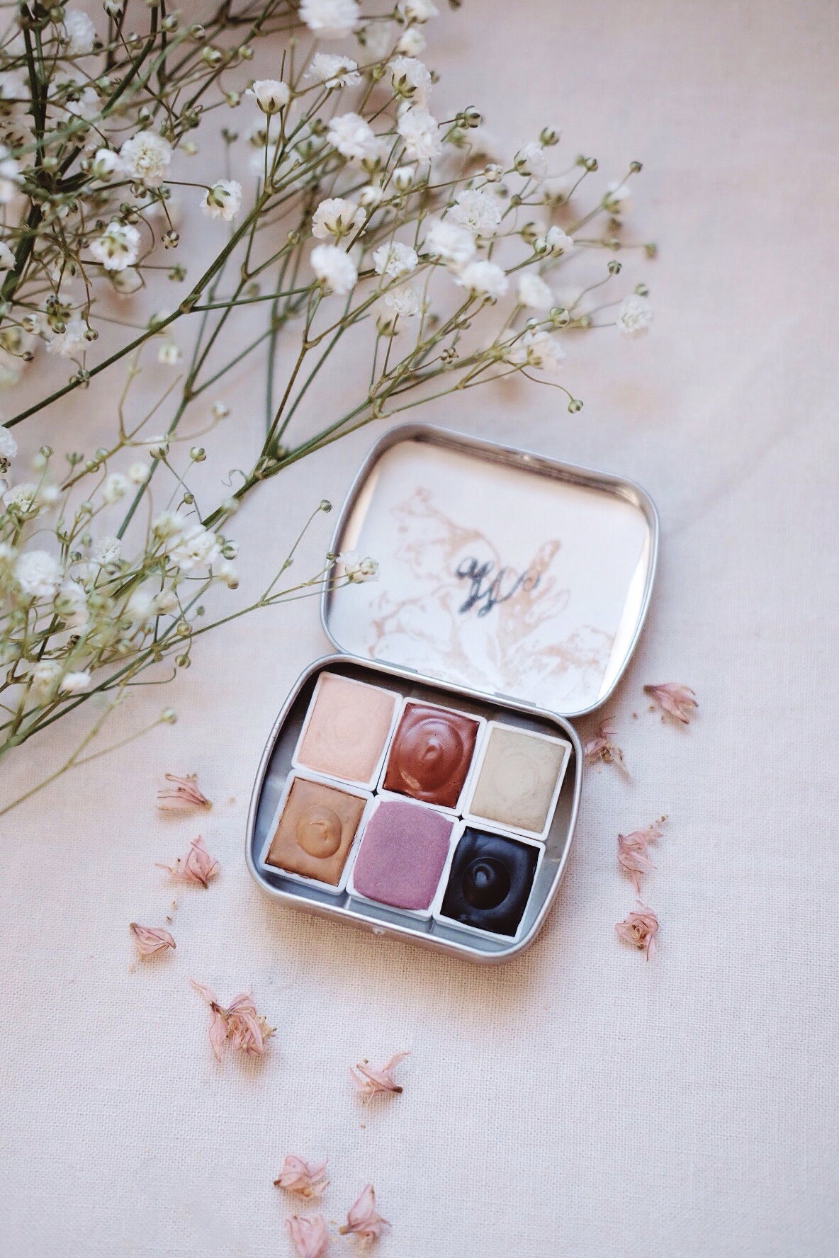 RESERVE for Maja + Foxtail Lily + Limited edition Gemstone Earth Mineral watercolor palette