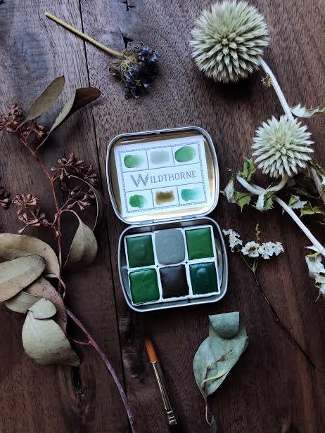 A Gathering of Leaves + Limited edition Gemstone Mineral watercolor palette
