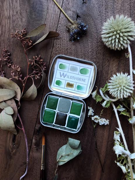 RESERVE for Kate + A Gathering of Leaves + Limited edition Gemstone Mineral watercolor palette