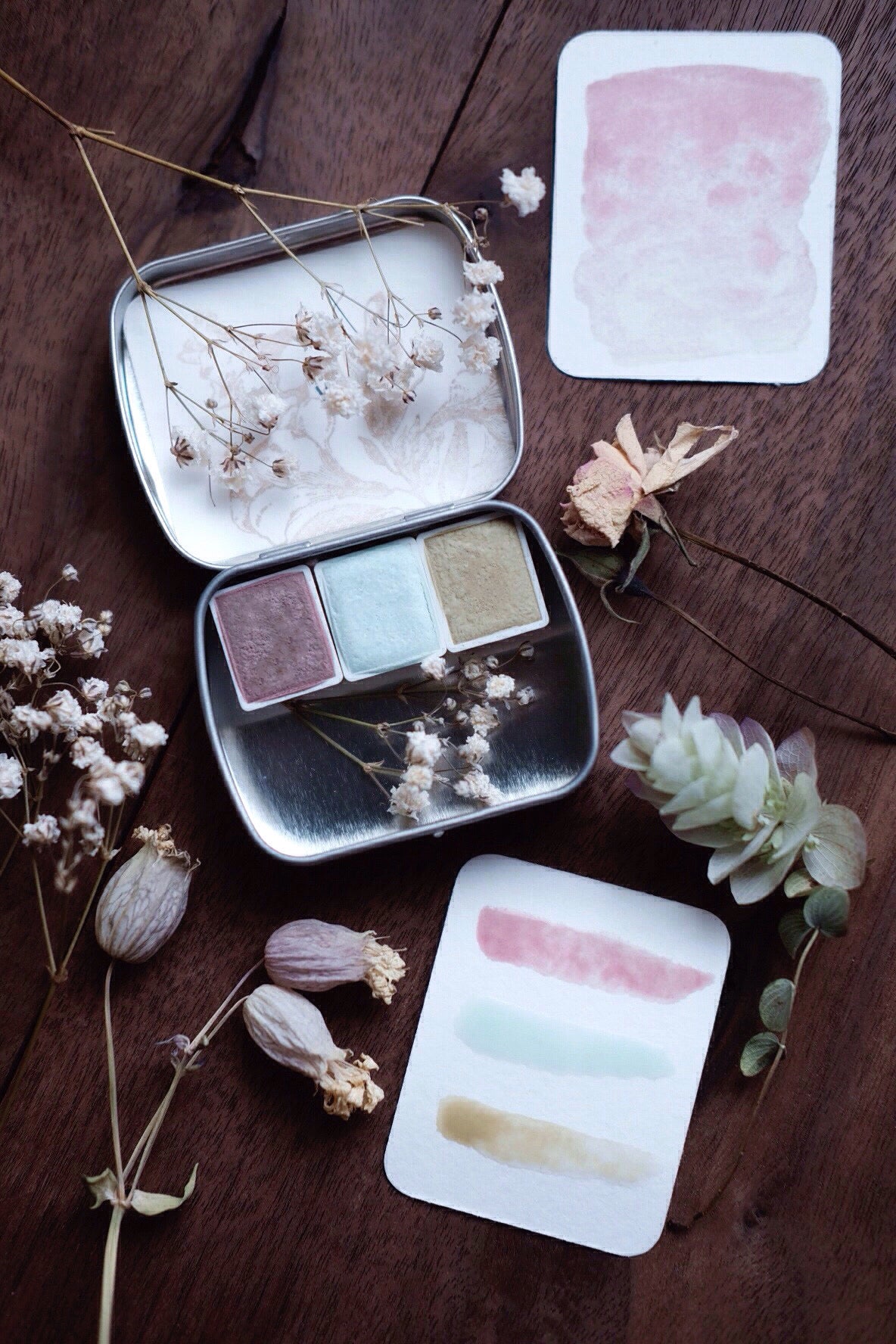 RESERVE for Sehyoung + Winter Pastel - Limited edition Gemstone Mineral watercolor palette