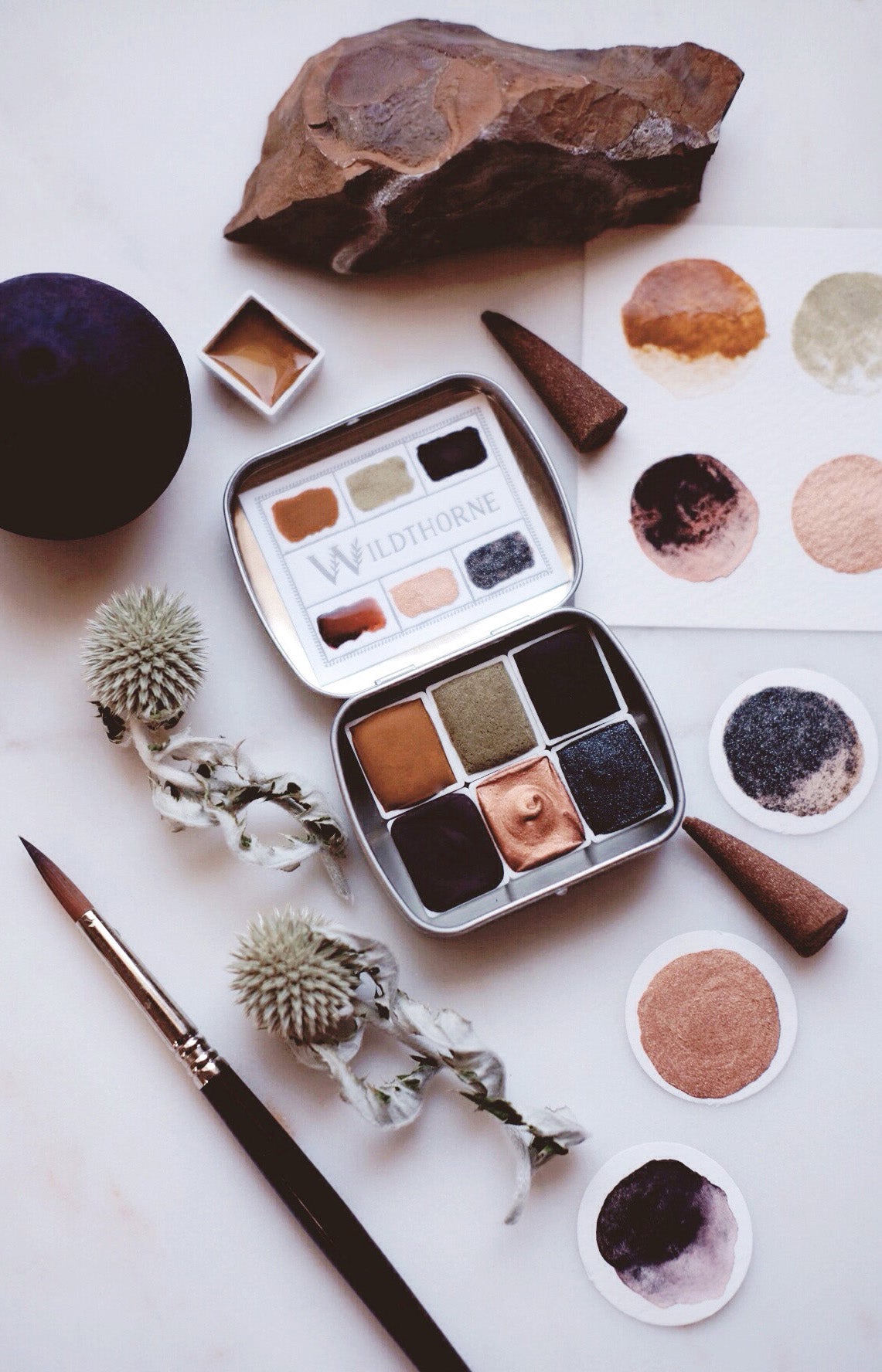 RESERVE for Nathalie + Nymphaea + Waterlily - Limited edition Gemstone Mineral watercolor palette