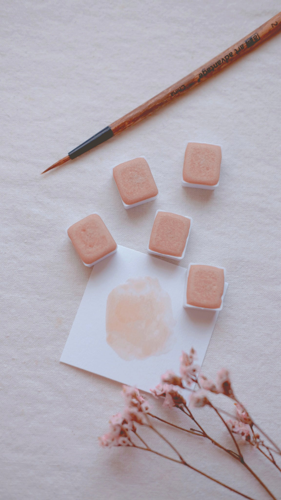 Peach Agate + Limited edition gemstone watercolor