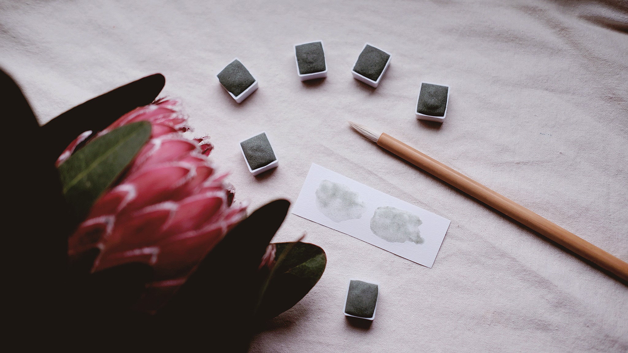 Jade + Stone of five virtues + Limited edition gemstone watercolor