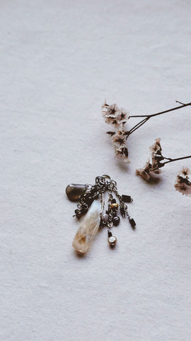 Citrine Nebulae + Citrine + Black Jade + Freshwater Pearl + Labradorite Talisman