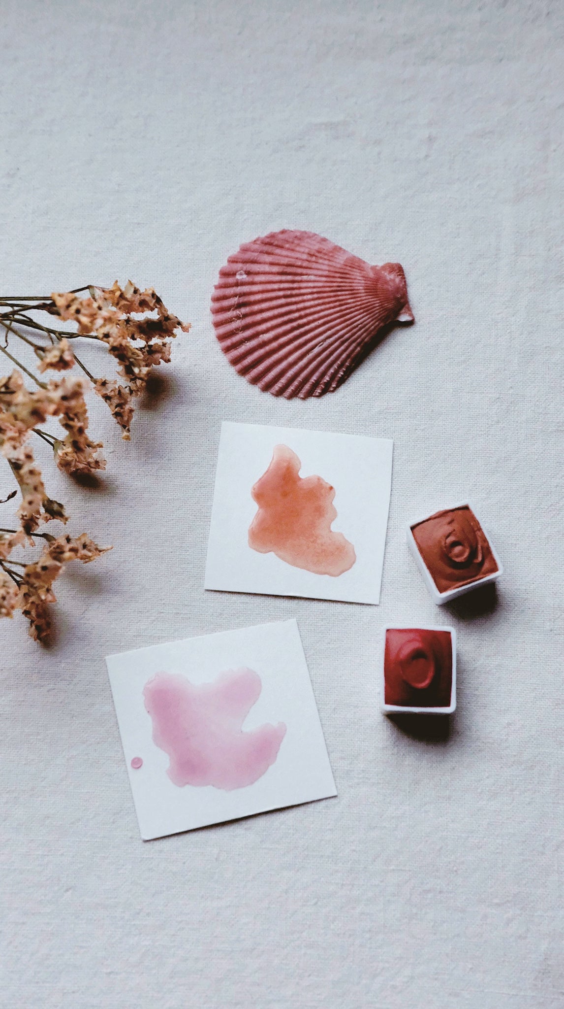 Coral Bells +  mineral watercolor