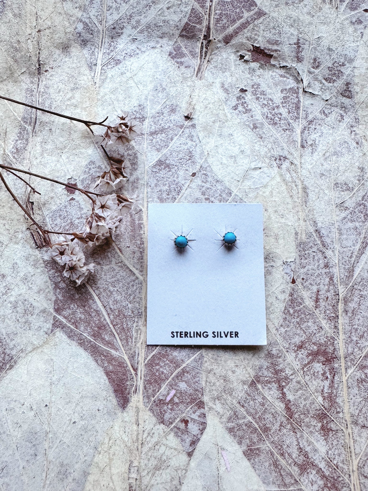 Genuine Turquoise Sterling Silver Earrings