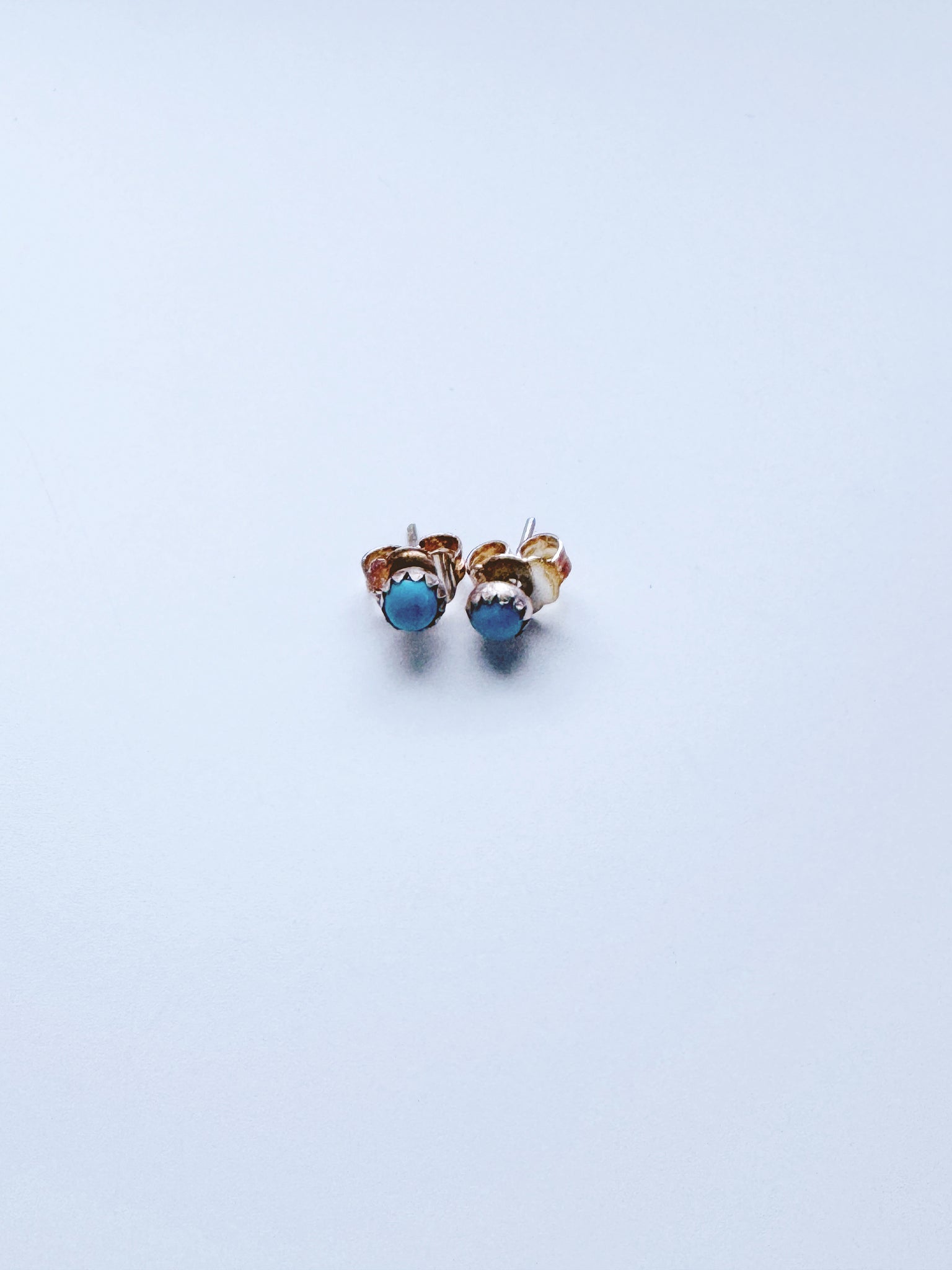 Genuine Turquoise Sterling Silver Earrings