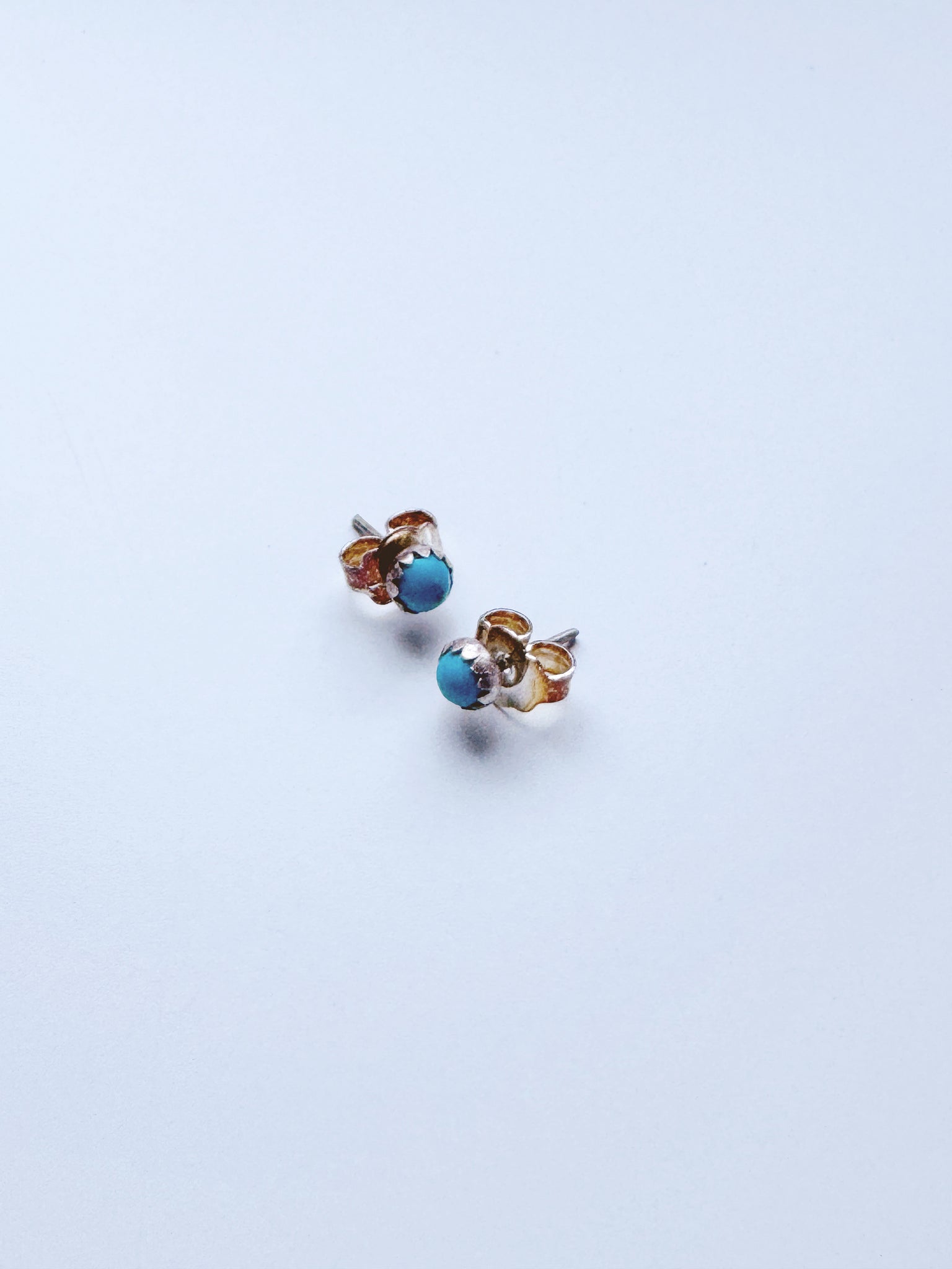 Genuine Turquoise Sterling Silver Earrings