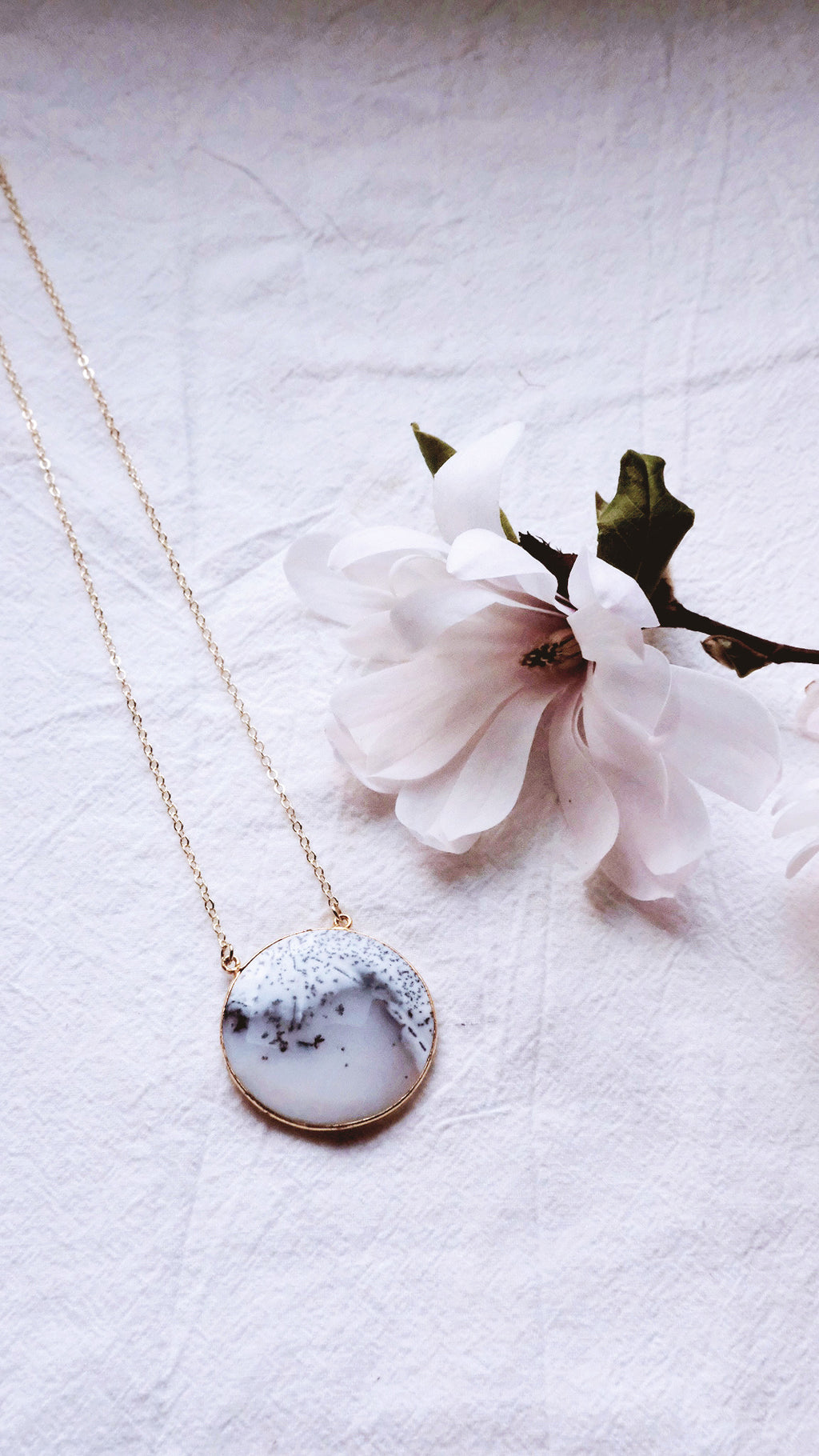 Dendritic Agate Full Moon Necklace - AURUM LUMINARE - Jupiter in Cancer