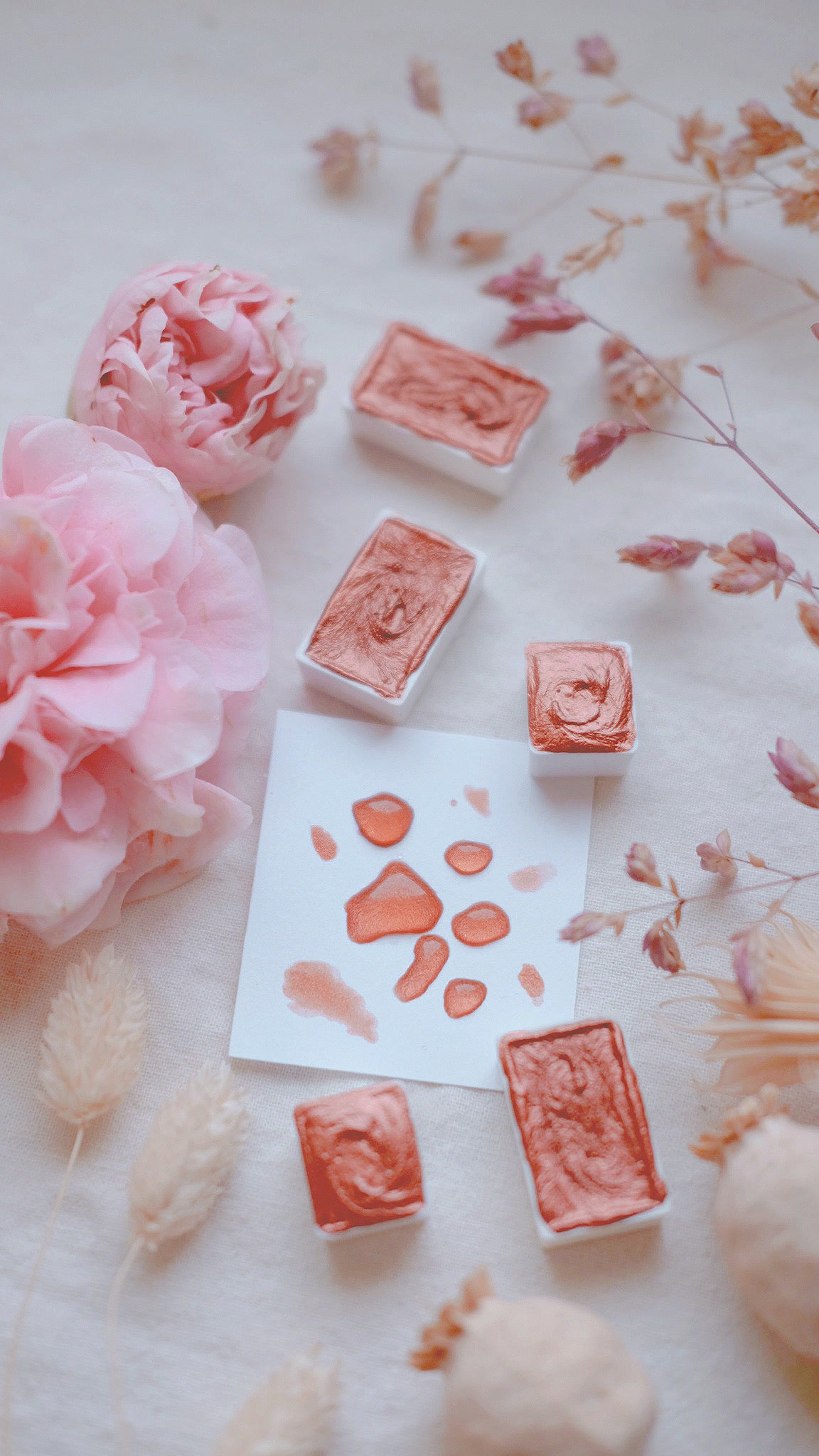 Copper Rose + Mica watercolor mineral paint