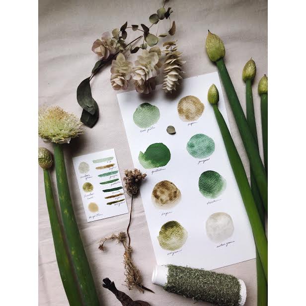 RESERVE for Mary + A Gathering of Leaves +  Limited edition Gemstone Mineral watercolor palette