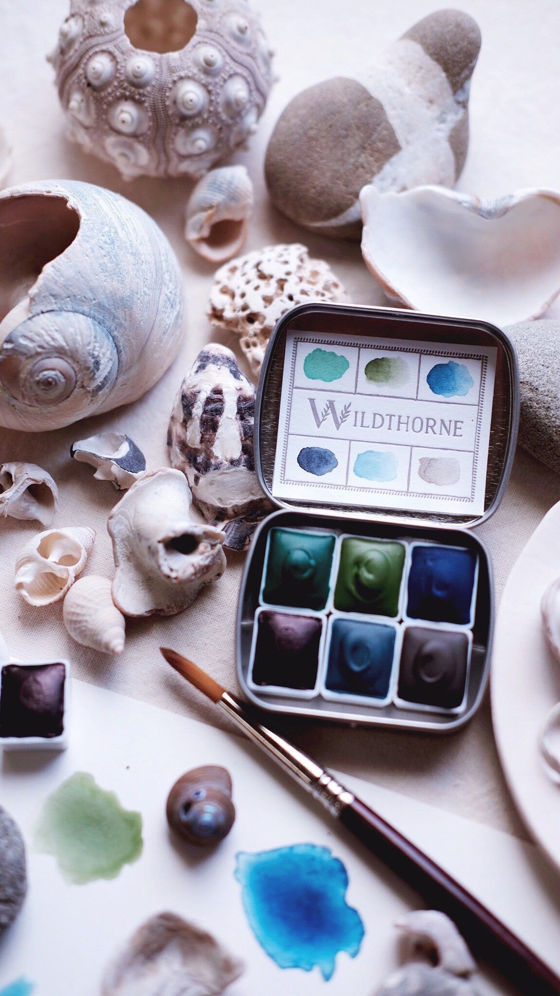 RESERVE for Rosemary + Ocean Sediment + Mineral watercolor palette