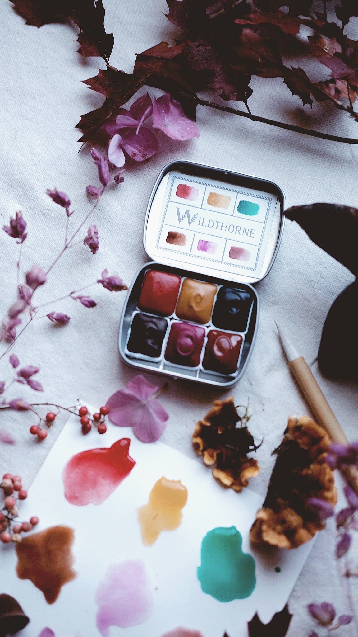 RESERVE for Christine + Forest Fable + mineral watercolor palette