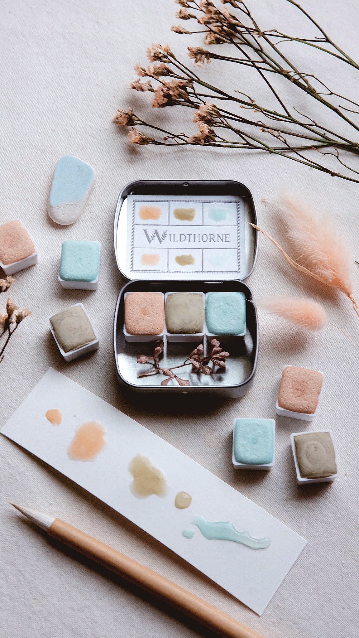 RESERVE for Carolyn + Winter Pastel - Limited edition Gemstone Mineral watercolor palette