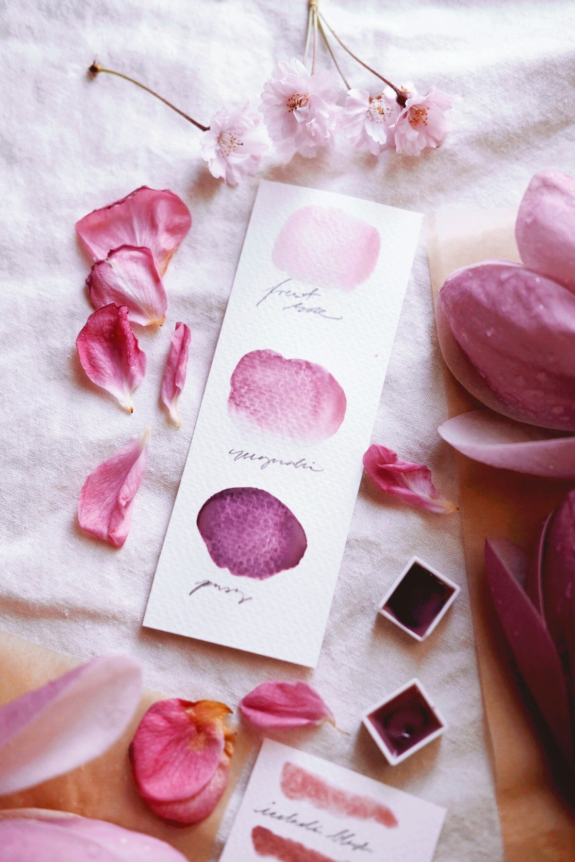RESERVE for Julie + Pink Blossom + Limited edition gemstone watercolor palette