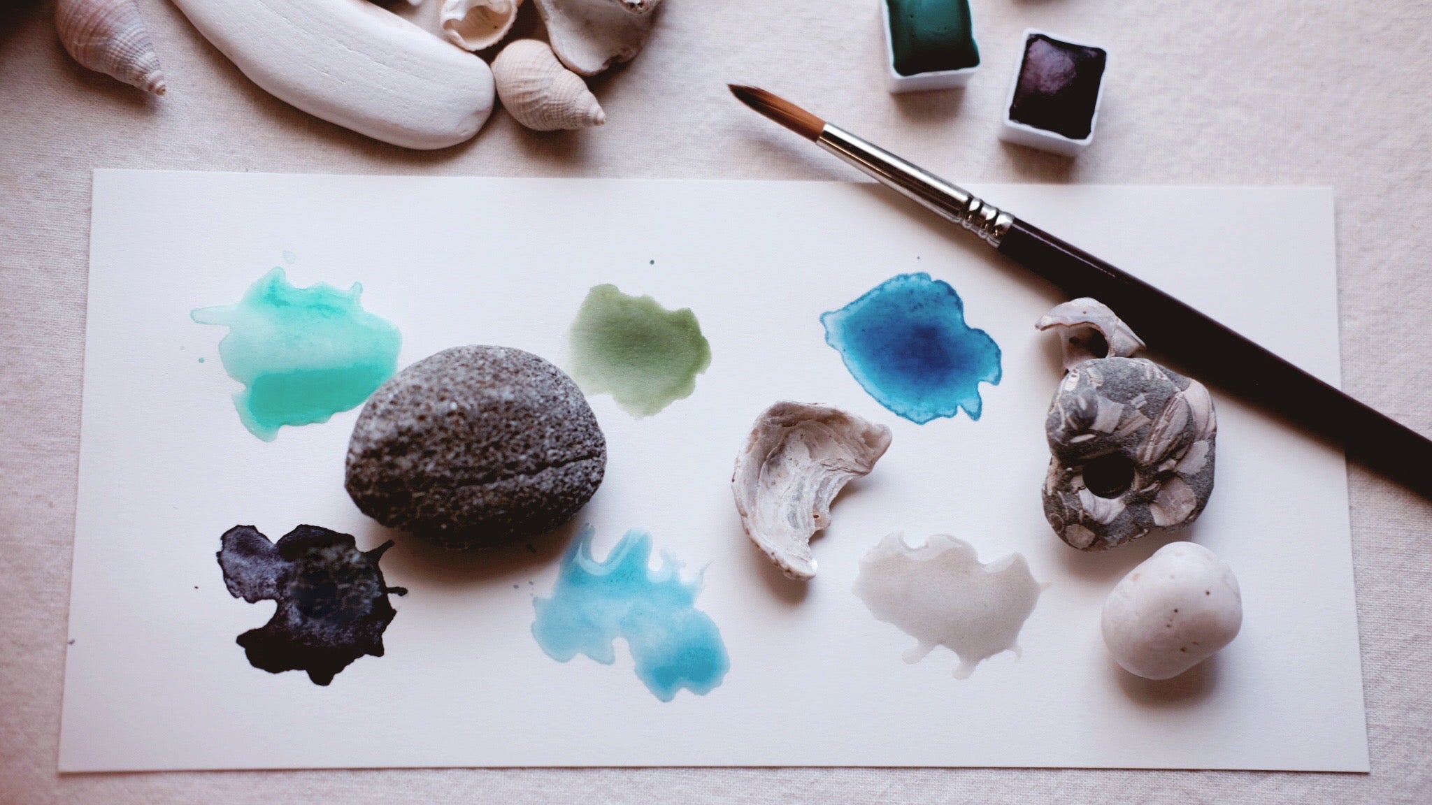 RESERVE for Jennifer + Ocean Sediment + Mineral watercolor palette