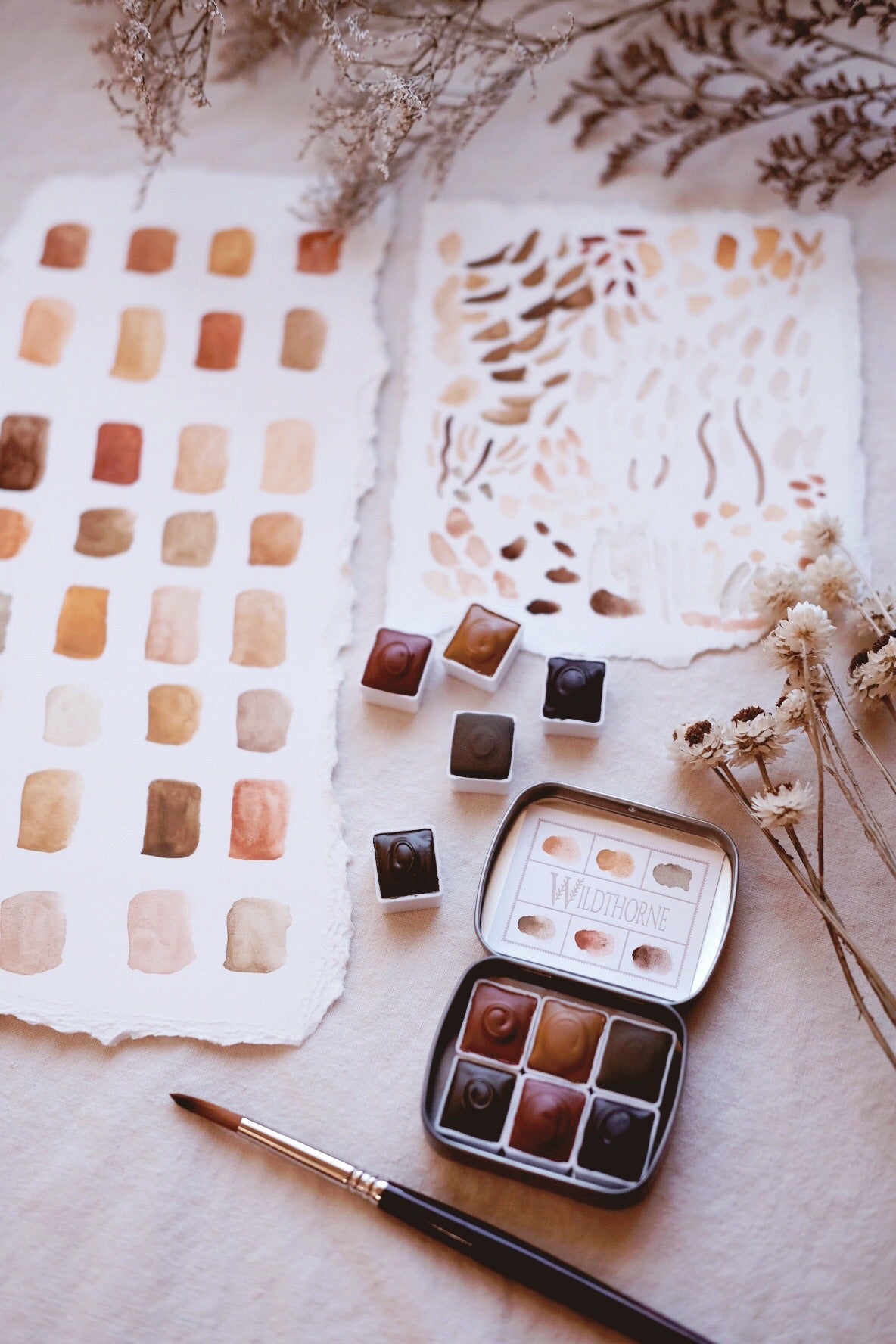Chypre + earthy natural mineral watercolor palette