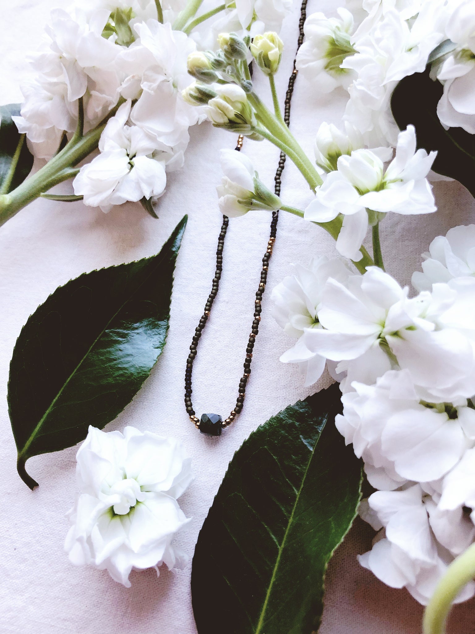 Healing + Moss Agate + mindfulness beaded necklace