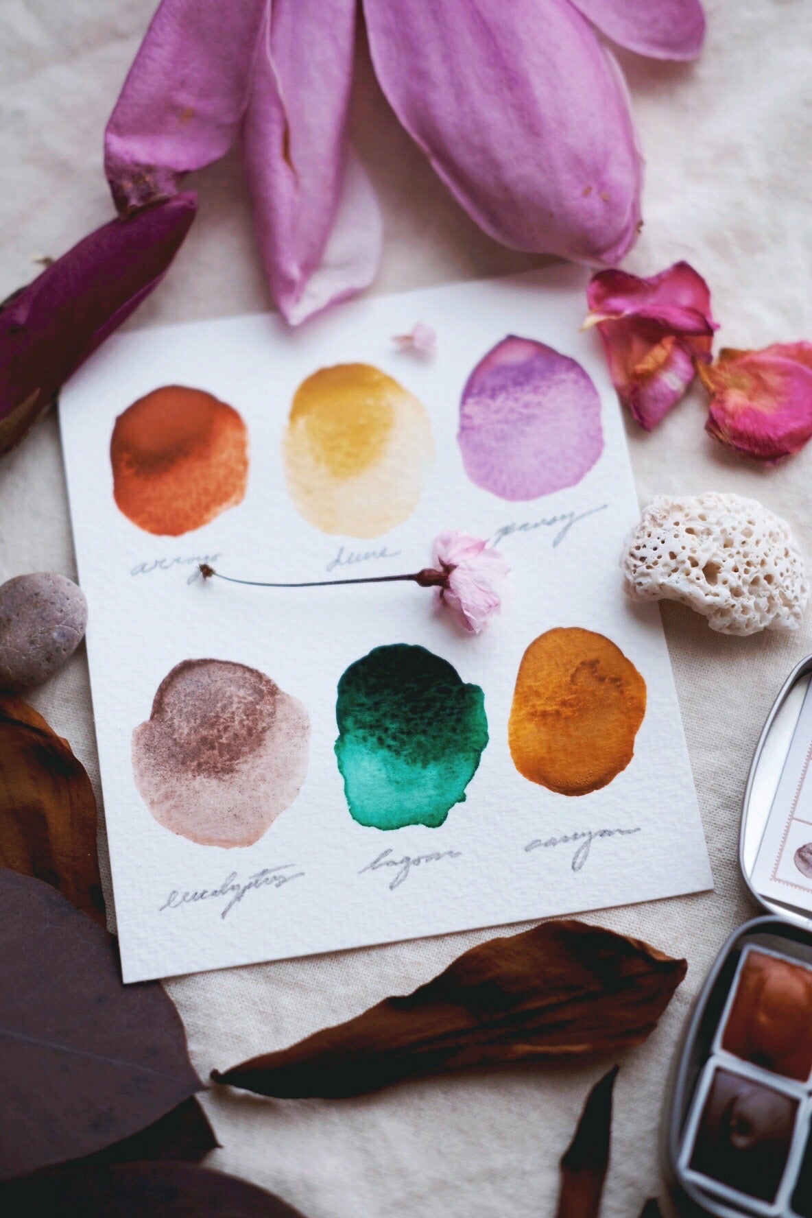 RESERVE for Richele + Storyteller + Magnolia custom Limited edition Gemstone Mineral watercolor palette