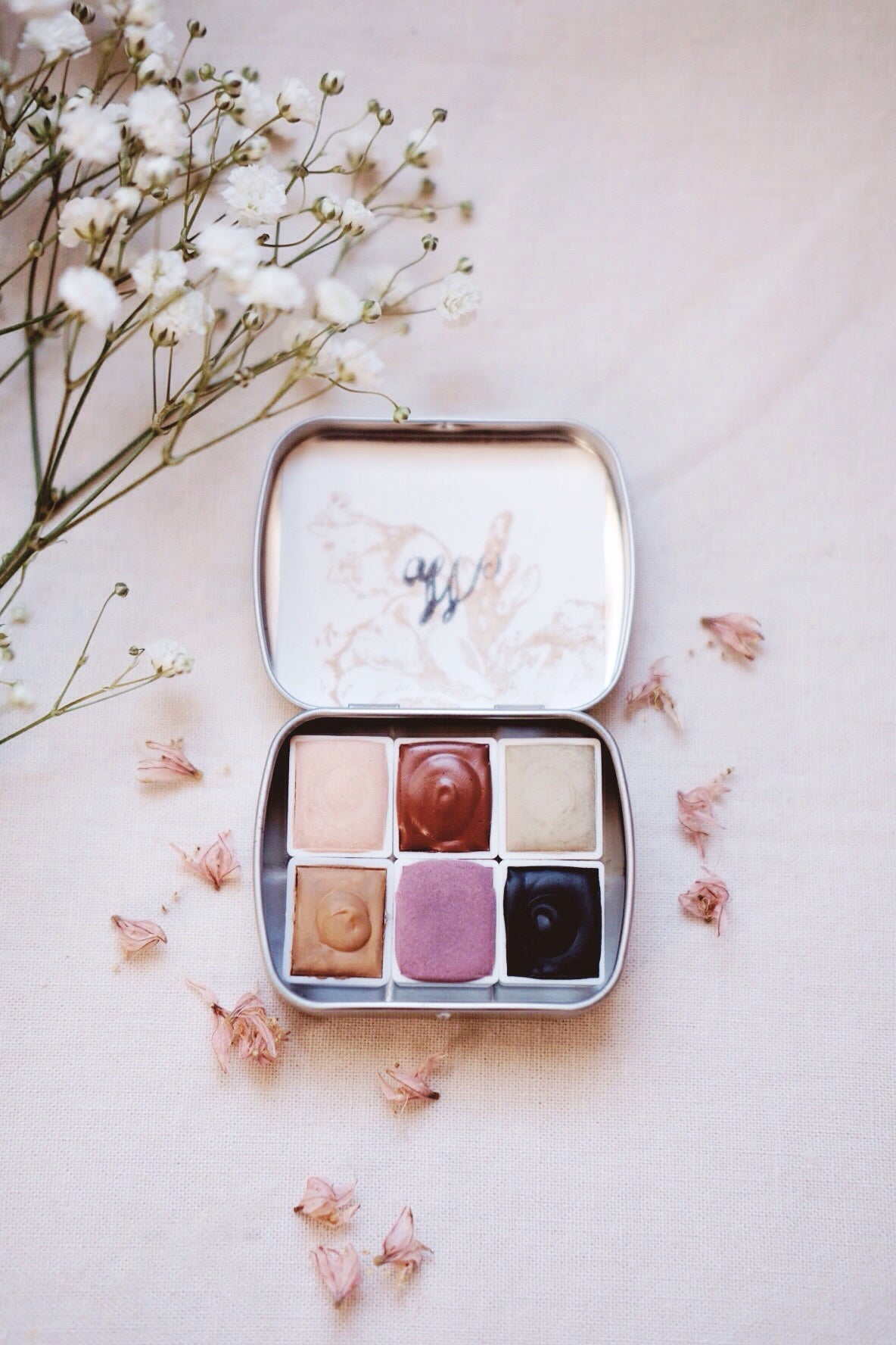 RESERVE for Carol + Foxtail Lily + Limited edition Gemstone Earth Mineral watercolor palette