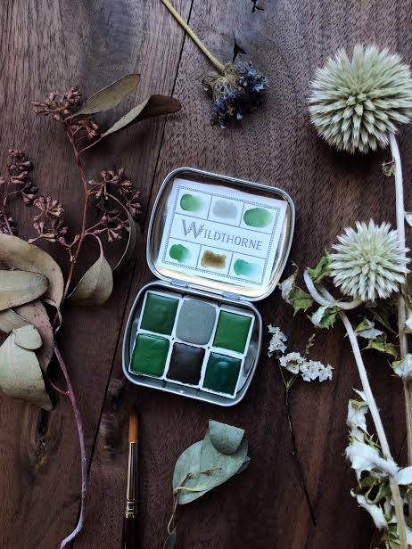 RESERVE for Julia + A Gathering of Leaves +  Limited edition Gemstone Mineral watercolor palette