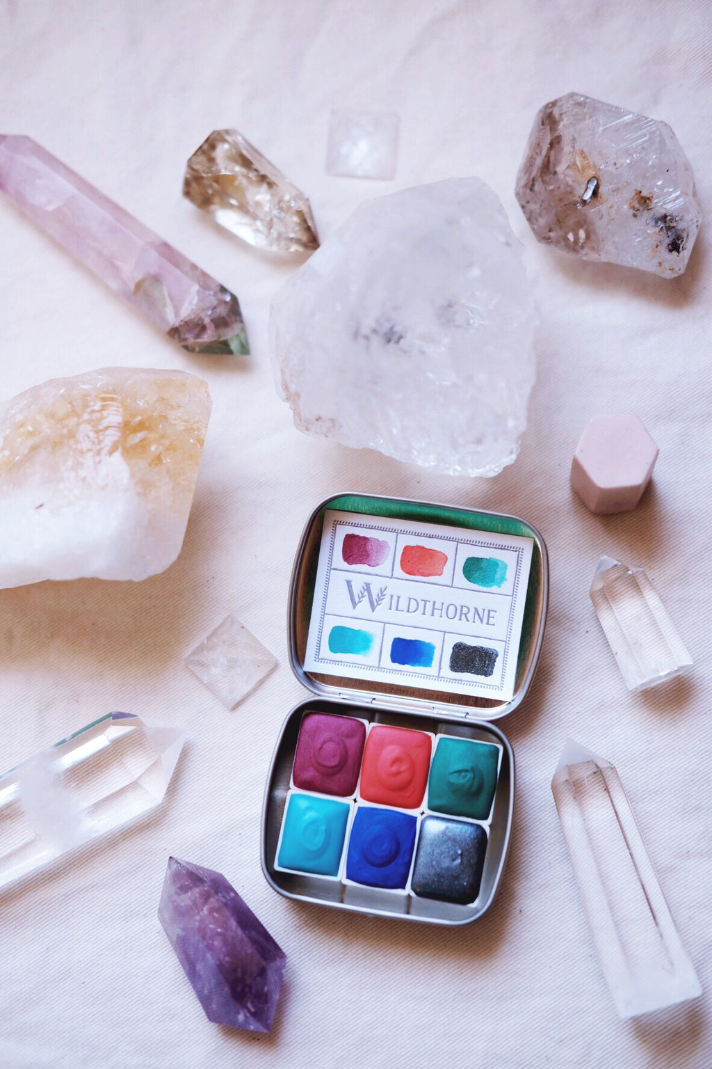 RESERVED for Jan + Moons of Saturn + Limited Edition Mineral shimmer watercolor palette