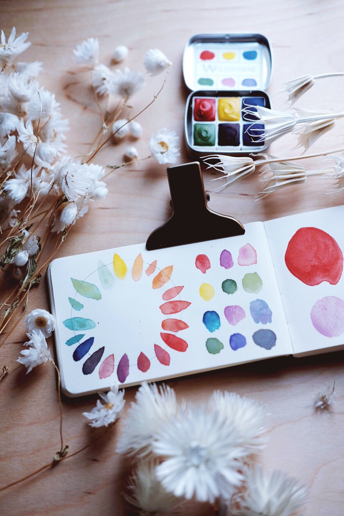 RESERVE for Carolyn + Kaleidoscope + Primary Mineral watercolor palette