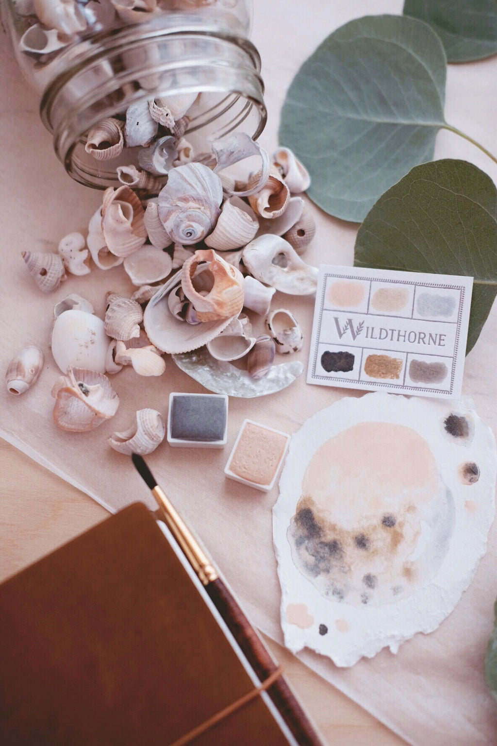 RESERVE for Meg + Seashell Beachcombing - Limited edition Gemstone Mineral watercolor palette