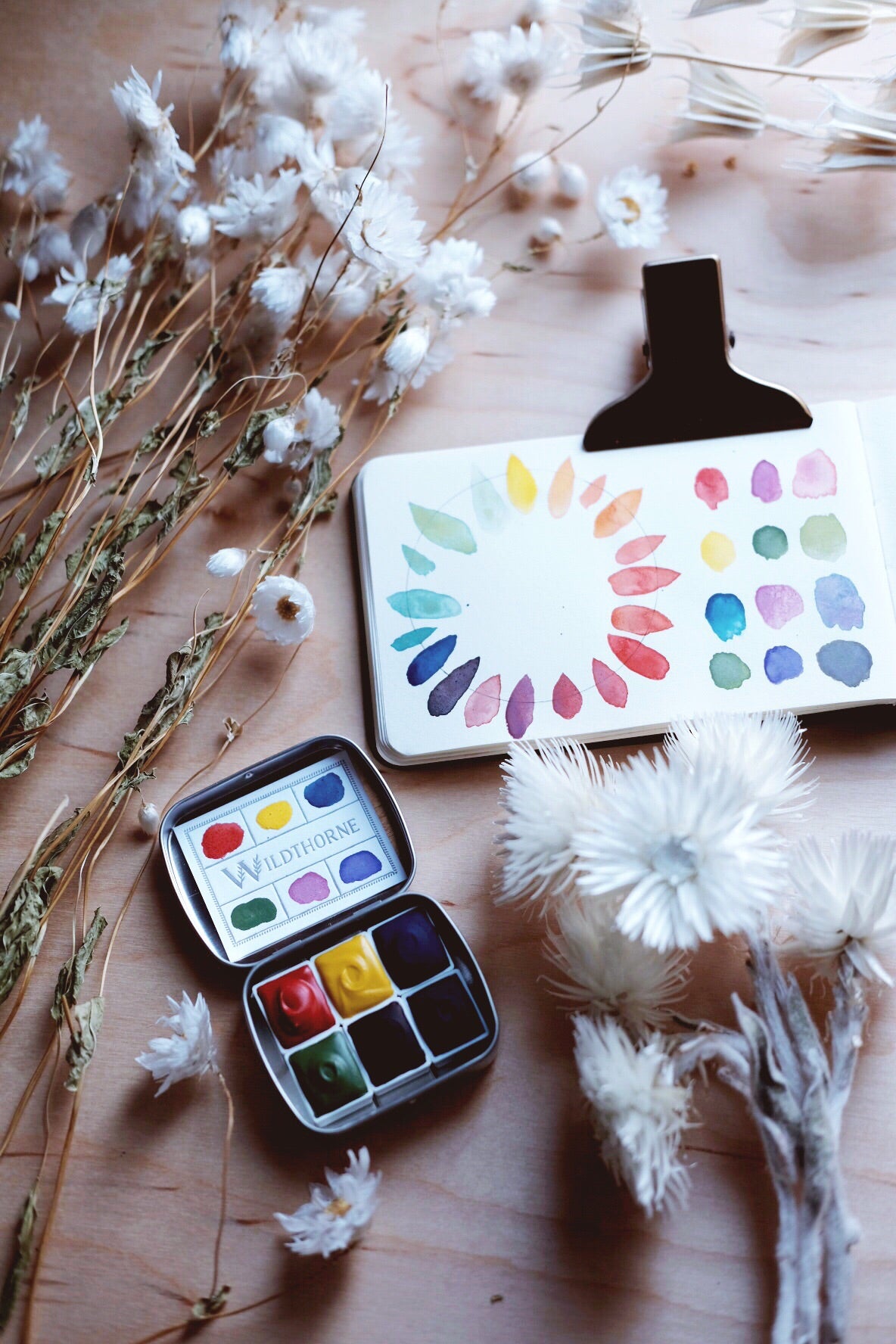 RESERVE for Sarah + Kaleidoscope + Primary Mineral watercolor palette