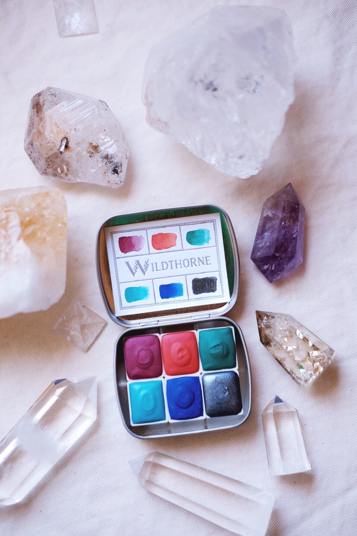 RESERVED for Jan + Moons of Saturn + Limited Edition Mineral shimmer watercolor palette